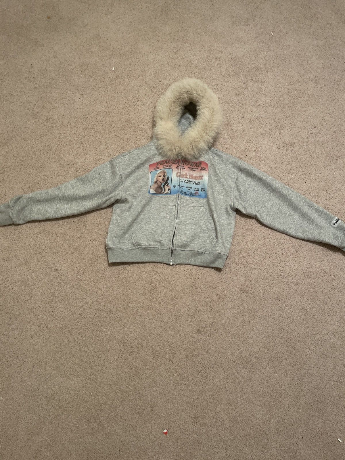 Other Peace And War Zip Up Fur Hoodie Size US M / EU 48-50 / 2 - 2 Thumbnail