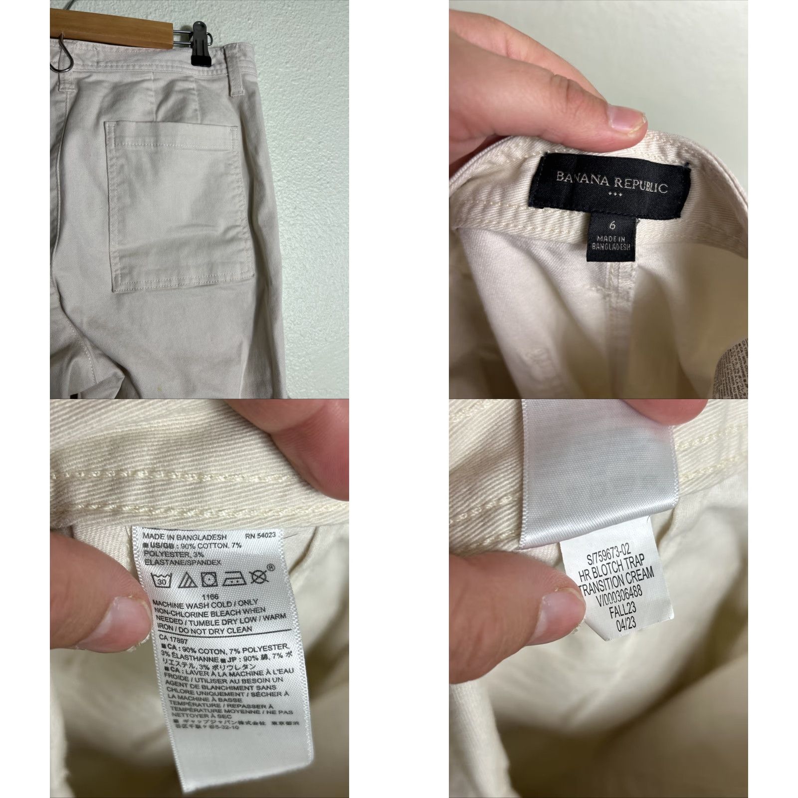 Banana Republic Banana Republic High Rise Cargo Pant Cotton Size 6 Cream Ivory Women Pants 30x30x25 Cargo High Rise Womens Size 28" / US 6 / IT 42 - 9 Thumbnail