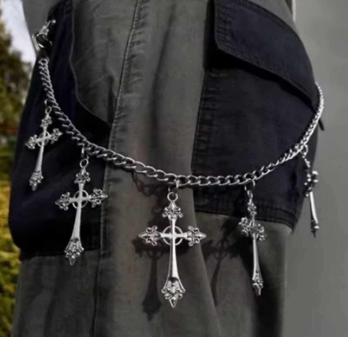 Other Punk Cross Metal Pants Chain Wallet Belt Chain Cross Pendant Size ONE SIZE - 1 Thumbnail