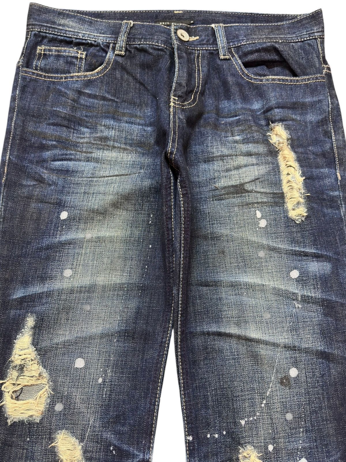 Tornado Mart Vintage Seil Flare Paint Splatter Grunge Denim Size US 31 - 2 Thumbnail