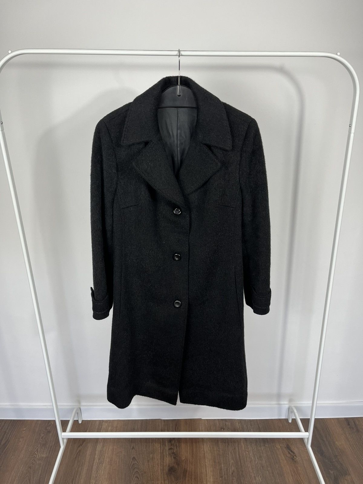 Other Vintage Black Wool Mohair Coat Women Button Mid Length Size M / US 6-8 / IT 42-44 - 1 Thumbnail