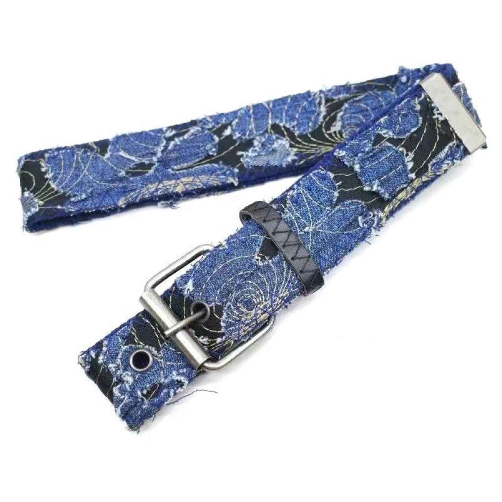 Japanese Brand Blue Floral Print Belt Size ONE SIZE - 5 Thumbnail