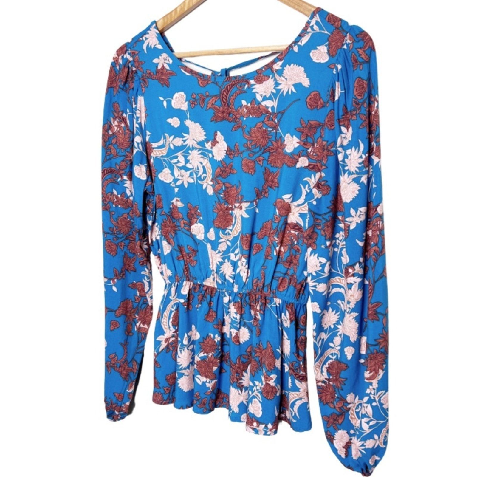 Other New with Tag Womens Andree by Unit Blue Floral Ruffle Blouse Size S / US 4 / IT 40 - 4 Thumbnail