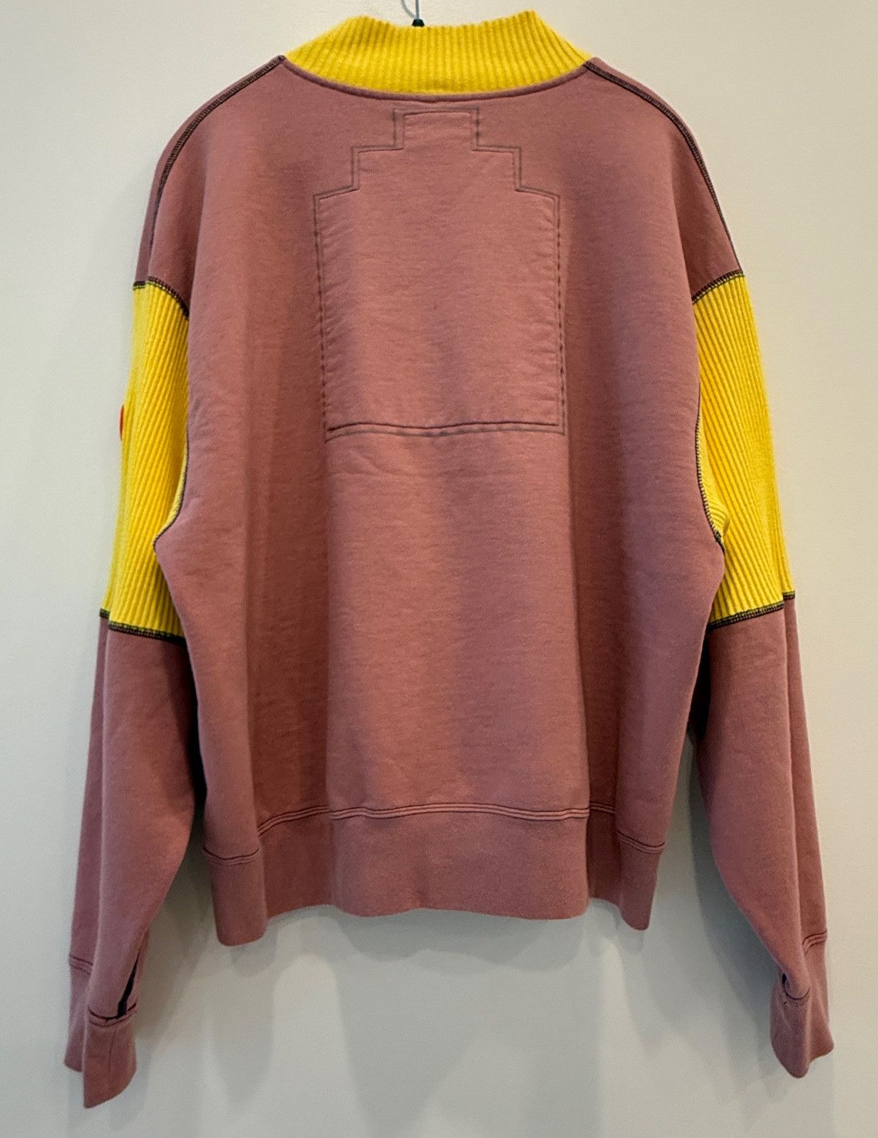 Cav Empt Pink Patchwork Half-Turtleneck Pullover Size US L / EU 52-54 / 3 - 2 Thumbnail