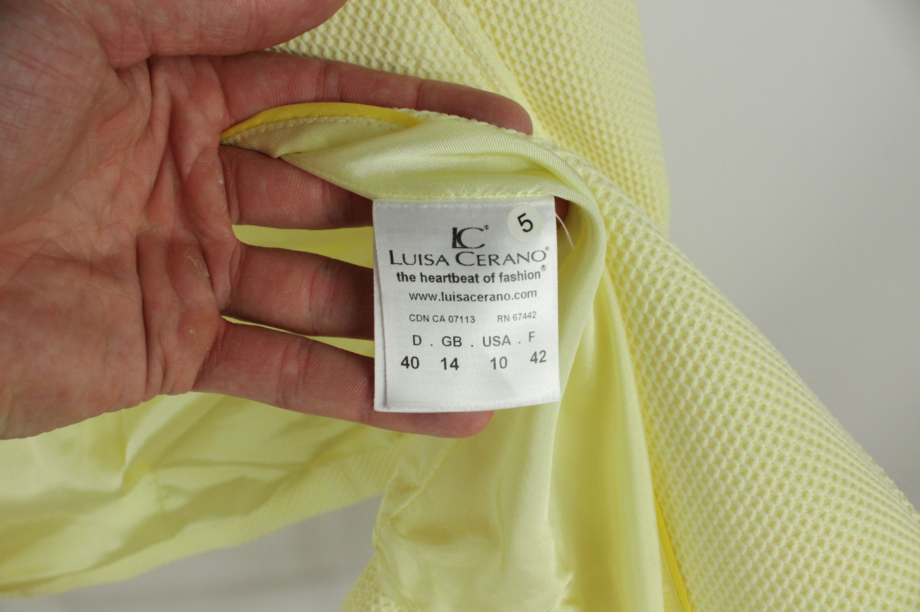 Designer × Luisa Cerano Luisa Cerano Waffle Knit Yellow Cotton Blend Blazer Jacket Size L / US 10 / IT 46 - 9 Thumbnail