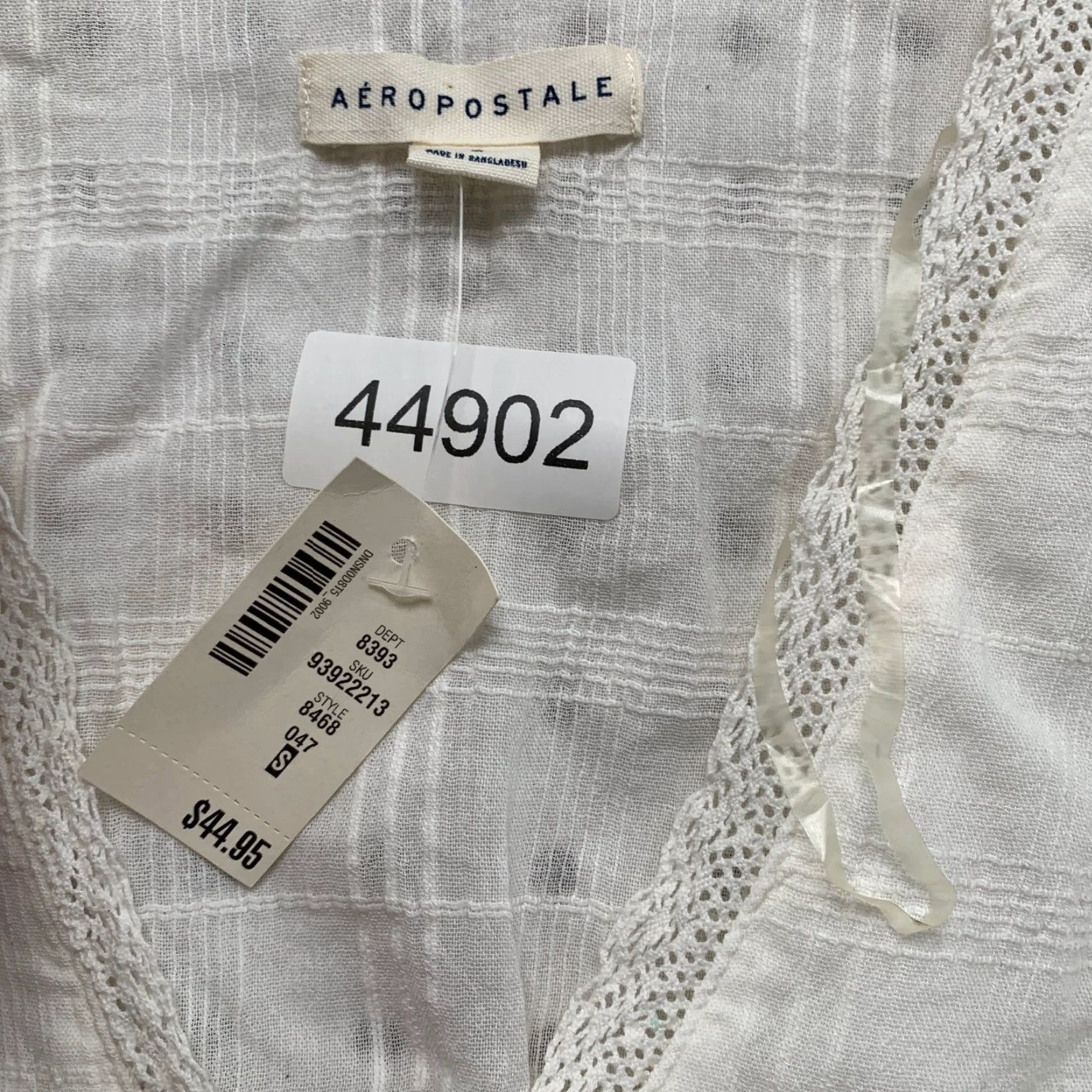 Vintage NEW Aeropostale V-Neck Blouse Womens Small White Double Cinch Cropped NWT Size S / US 4 / IT 40 - 5 Thumbnail