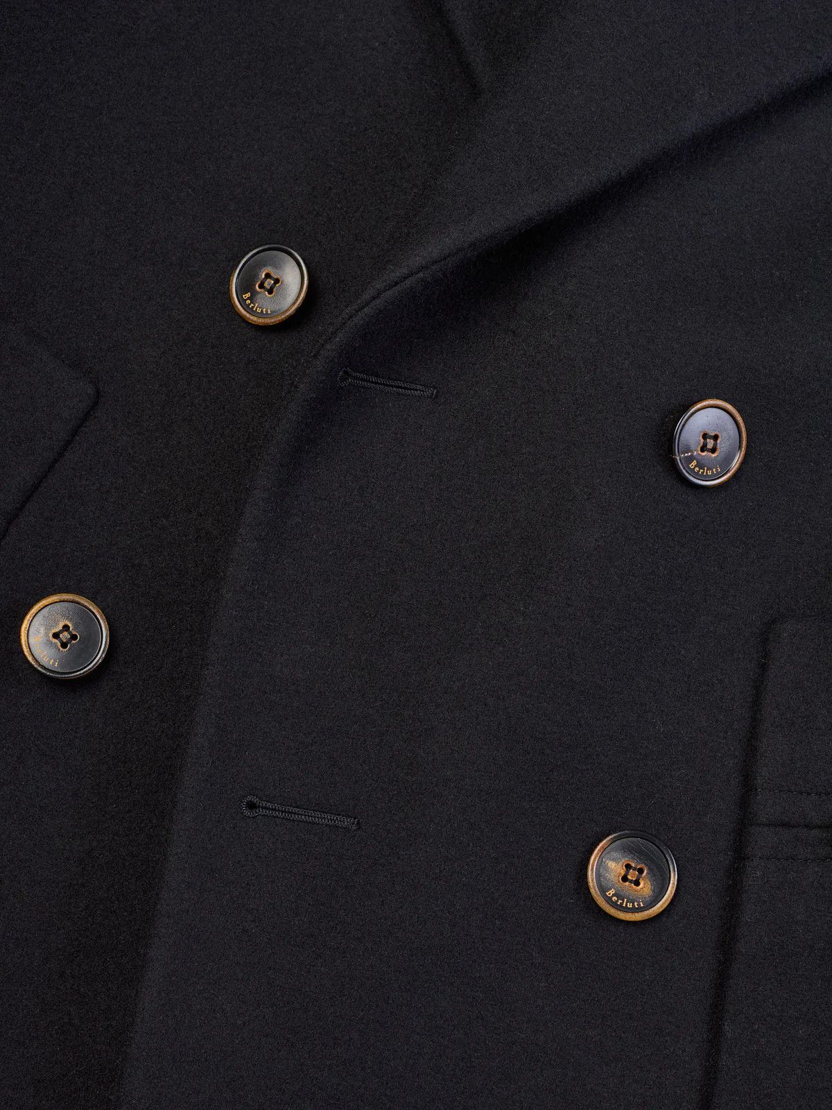 Berluti BERLUTI Paris Black Wool Double Breasted PeaCoat Navy Coat Size US M / EU 48-50 / 2 - 3 Thumbnail