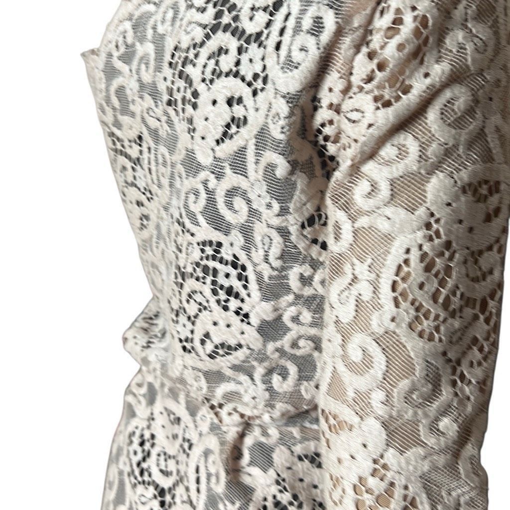 MSGM NWT MSGM One-Shoulder Lace Beige Dress (018) Size S / US 4 / IT 40 - 10 Thumbnail