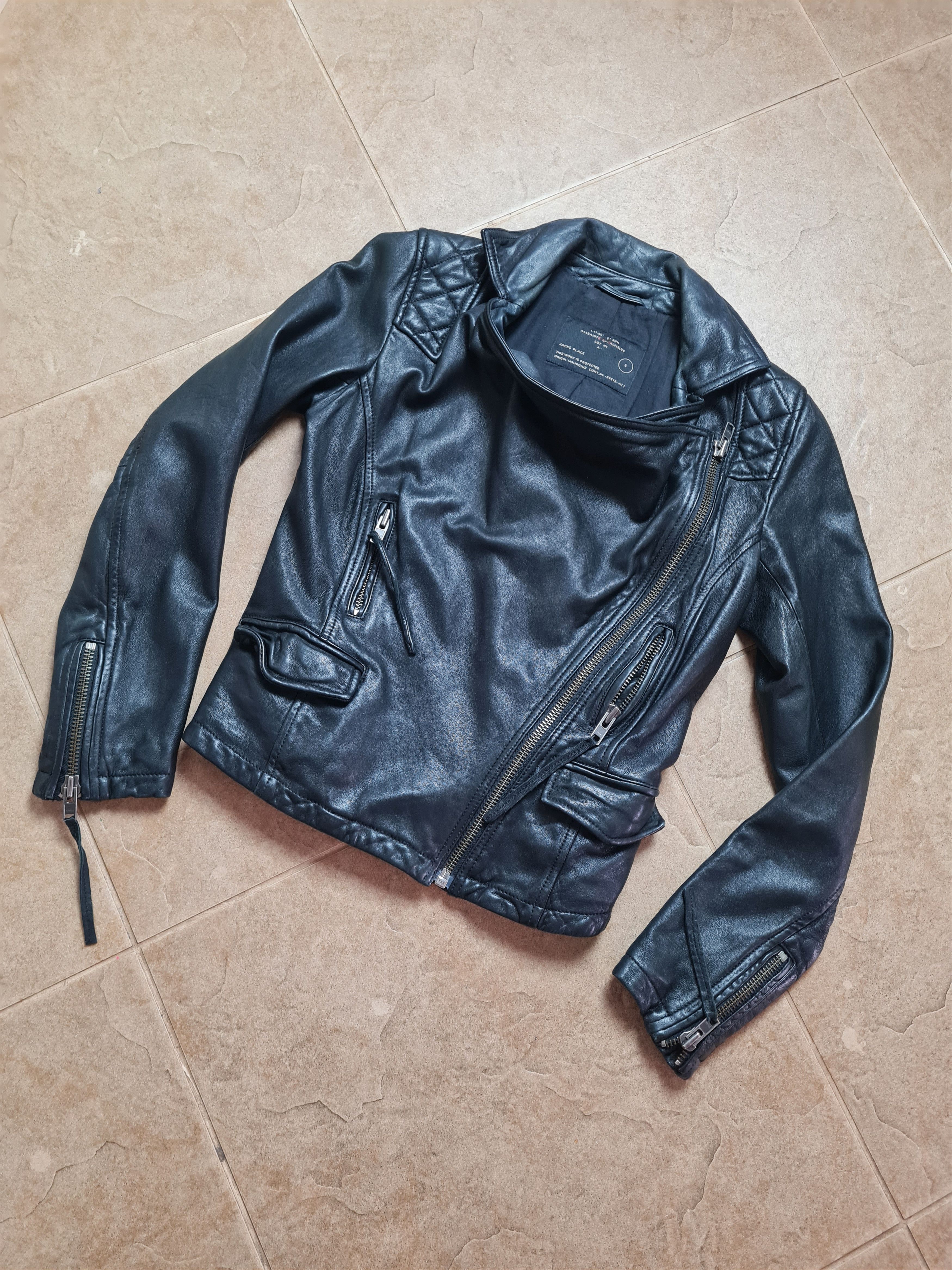 Allsaints VINTAGE ALL SAINTS STANTON LEATHER JACKET BLACK SIZE 6 Size M / US 6-8 / IT 42-44 - 3 Thumbnail