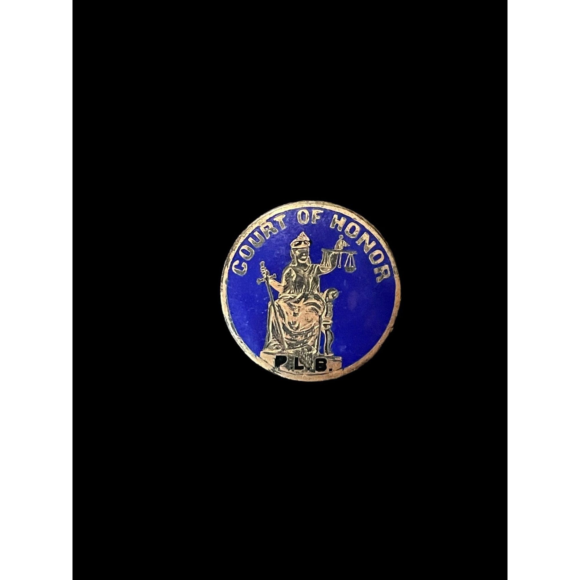 Jewelry × Vintage Vintage Court of Honor Blue and Gold Button Size ONE SIZE - 1 Thumbnail