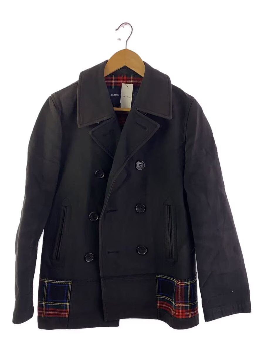Comme des Garcons × Comme des Garcons Homme Patchwork Plaid Double Breasted Pea Coat Jacket Size US S / EU 44-46 / 1 - 1 Thumbnail