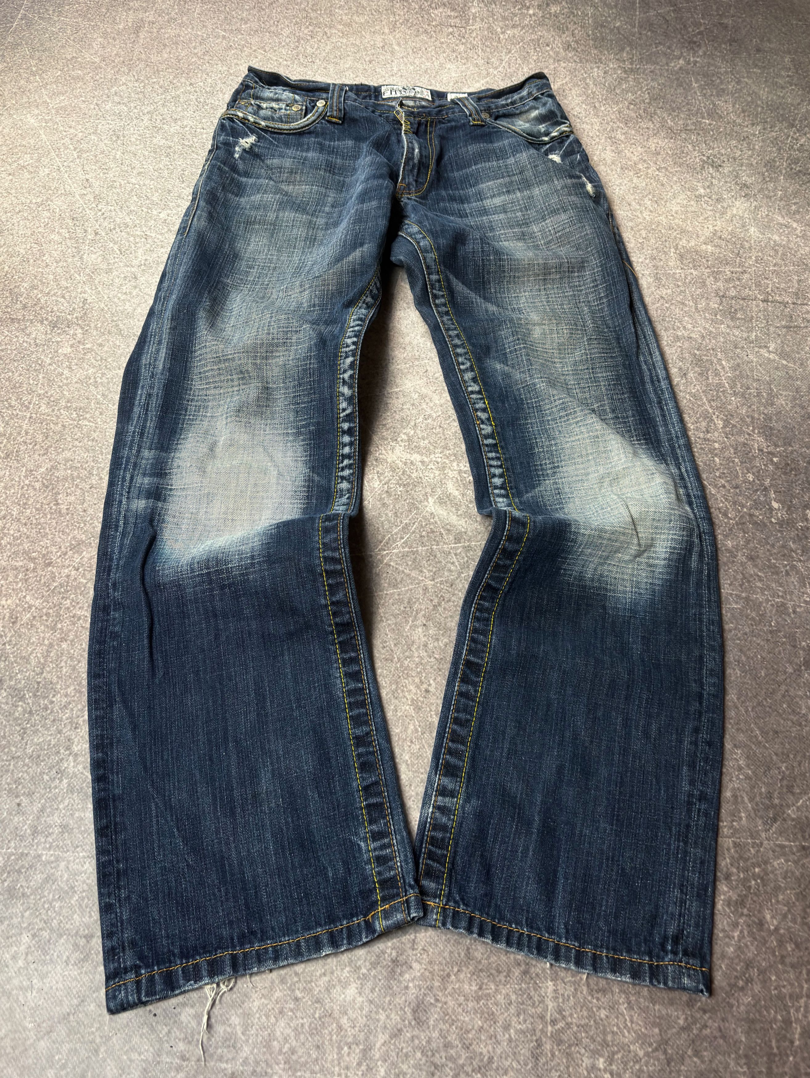 Yohji Yamamoto Y2K Blue Jeans Straight Baggy Vintage Washed Streetwear Fit Size US 32 / EU 48 - 2 Thumbnail