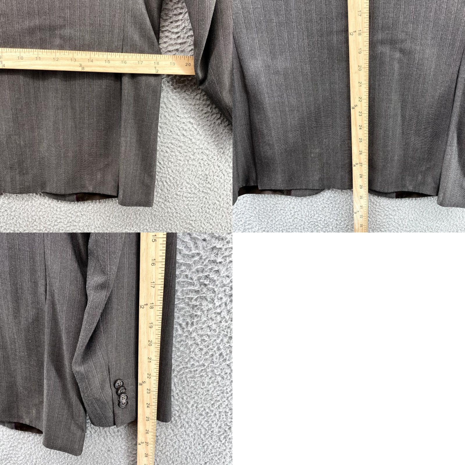 Banana Republic Blazer Mens 40R Brown Pinstripe Notch Lapel Single-Breasted 3-Button Coat - Business Formal Classic Mens