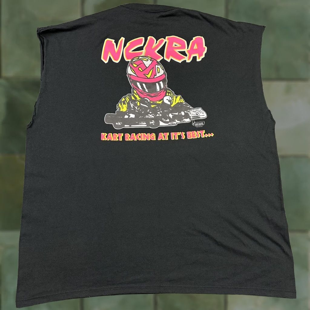 Jerzees VINTAGE 90s NCKRA Kart Racing T Shirt Unisex Adults 2XL Cutoff Sleeveless Double Sided Black Jerzees Crew Neck Size US XXL / EU 58 / 5 - 1 Thumbnail