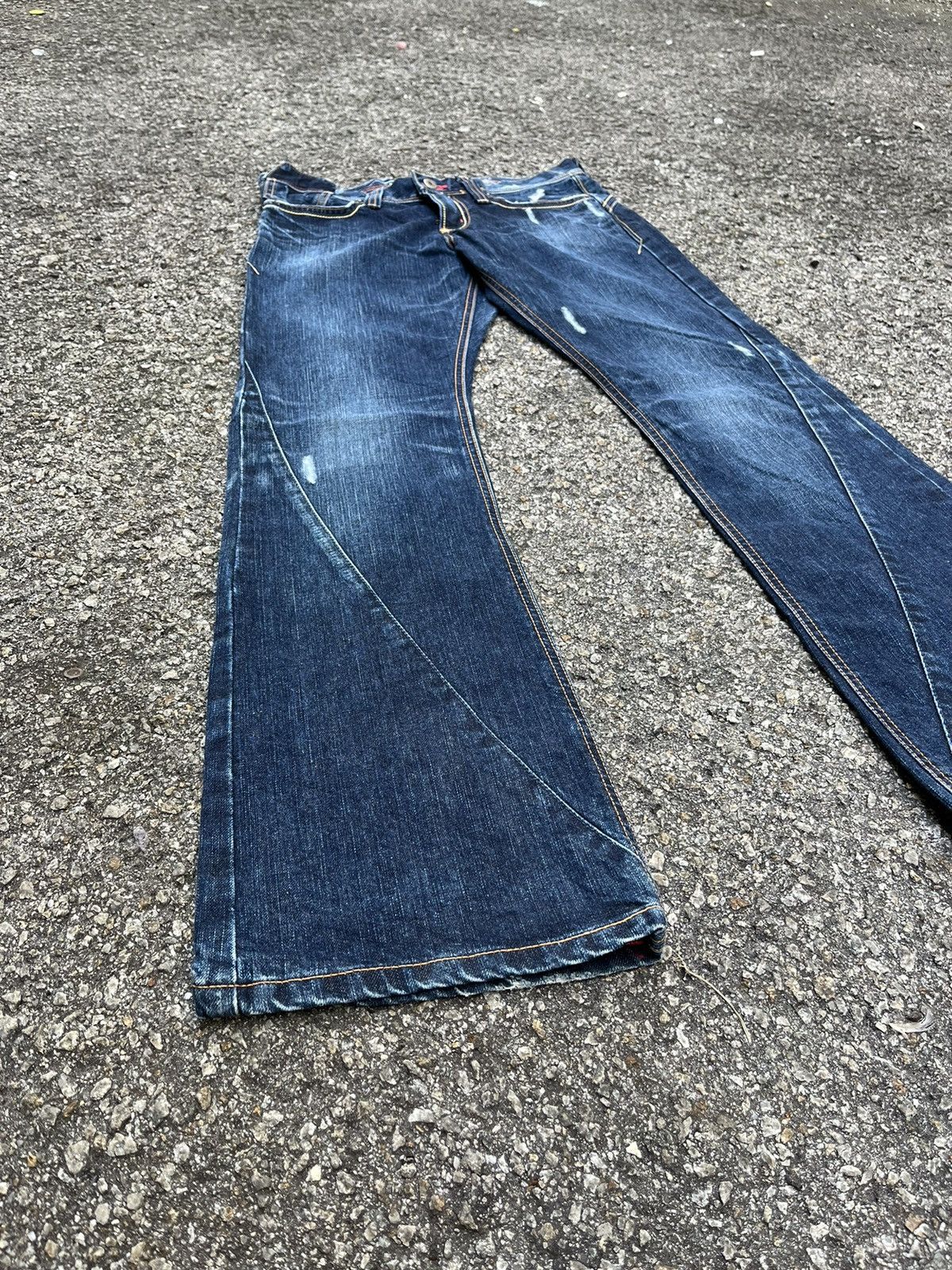 Hysteric Glamour Flare Jeans Edwin Rude Zero Distressed Denim Buckles Back Size US 30 / EU 46 - 2 Thumbnail