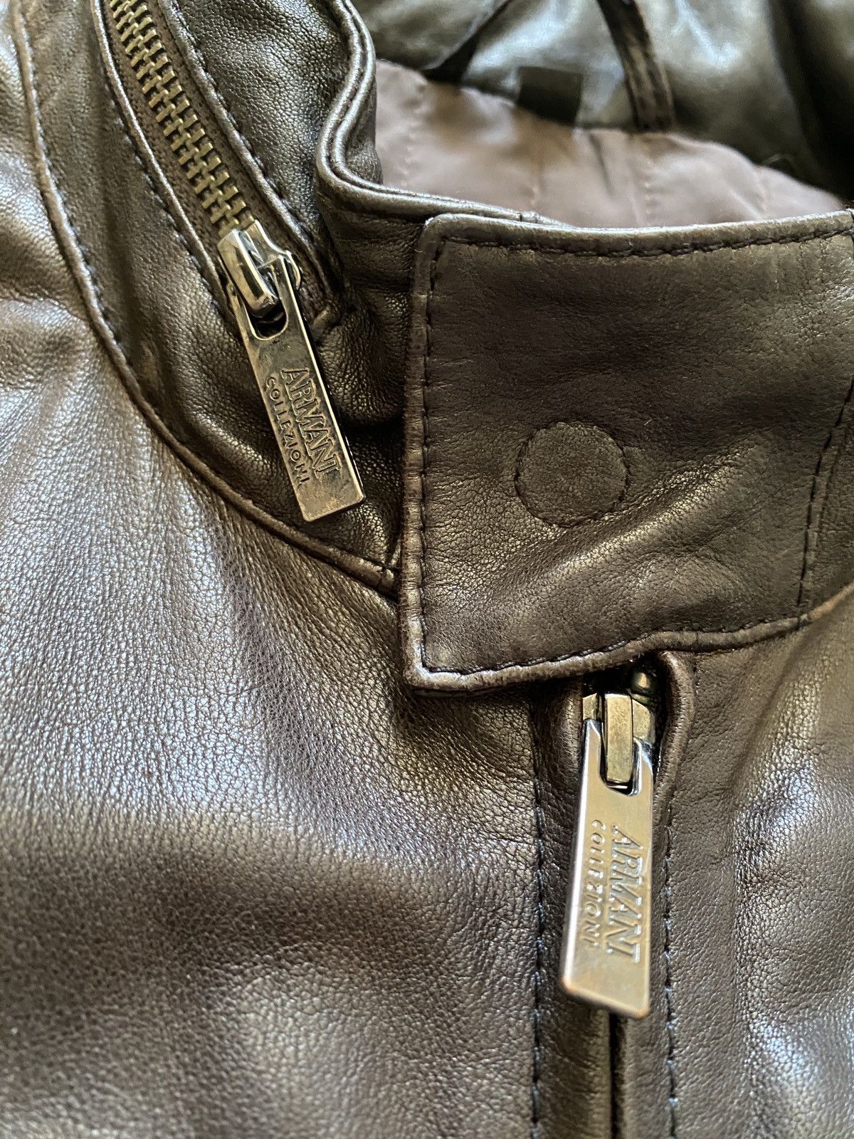 Armani Collezioni Armani Collezioni Lamb Leather Jacket Size US L / EU 52-54 / 3 - 4 Thumbnail