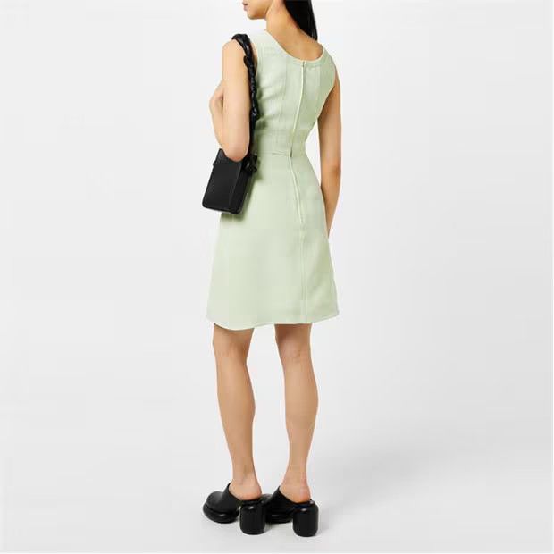 Jil Sander o1g2r1mq1024 Mini Dress in Tea Green Size M / US 6-8 / IT 42-44 - 5 Thumbnail