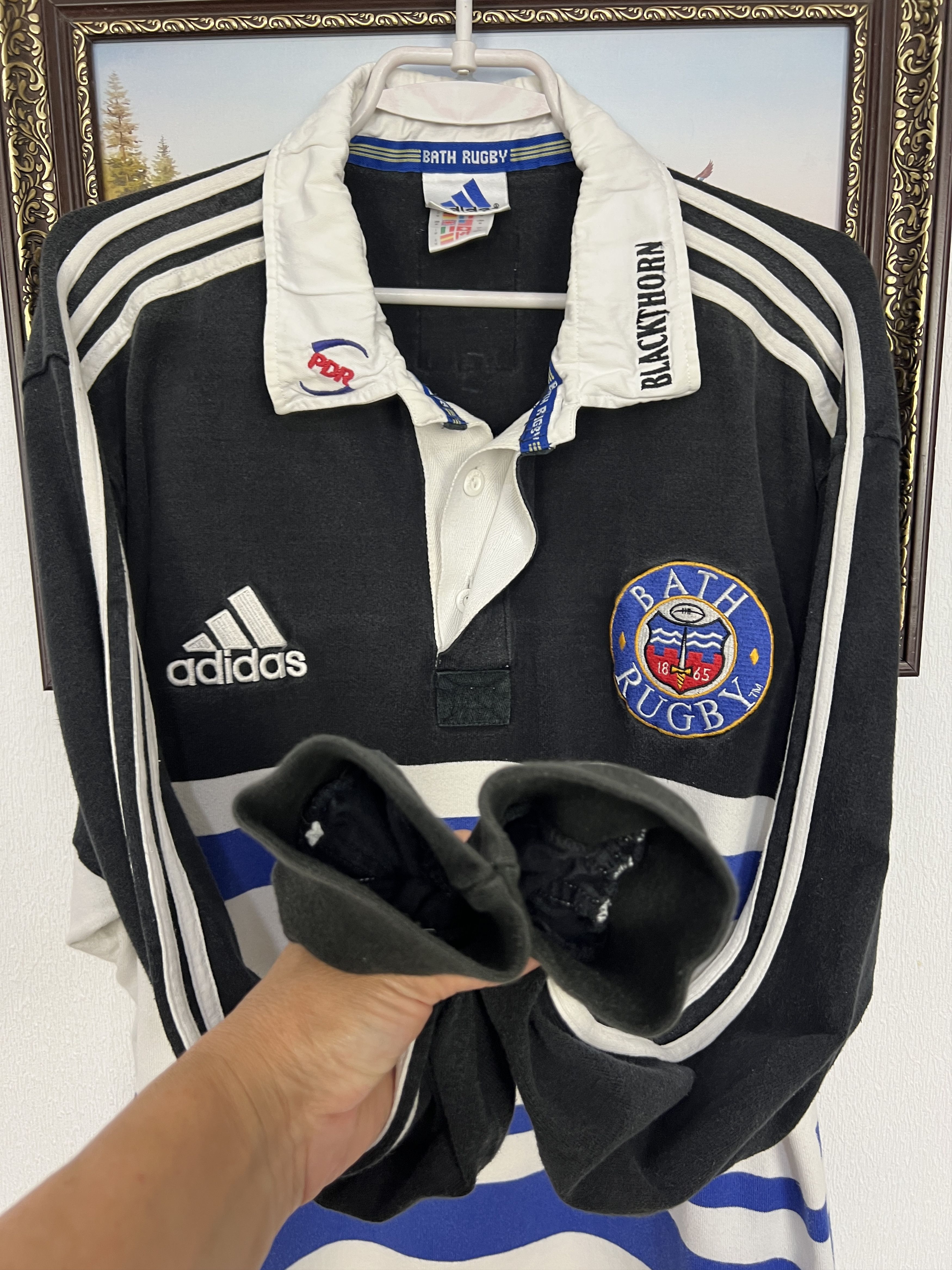 Adidas Vintage 90's Adidas Bath Rugby Union Long Sleeve Jersey Size US M / EU 48-50 / 2 - 6 Thumbnail