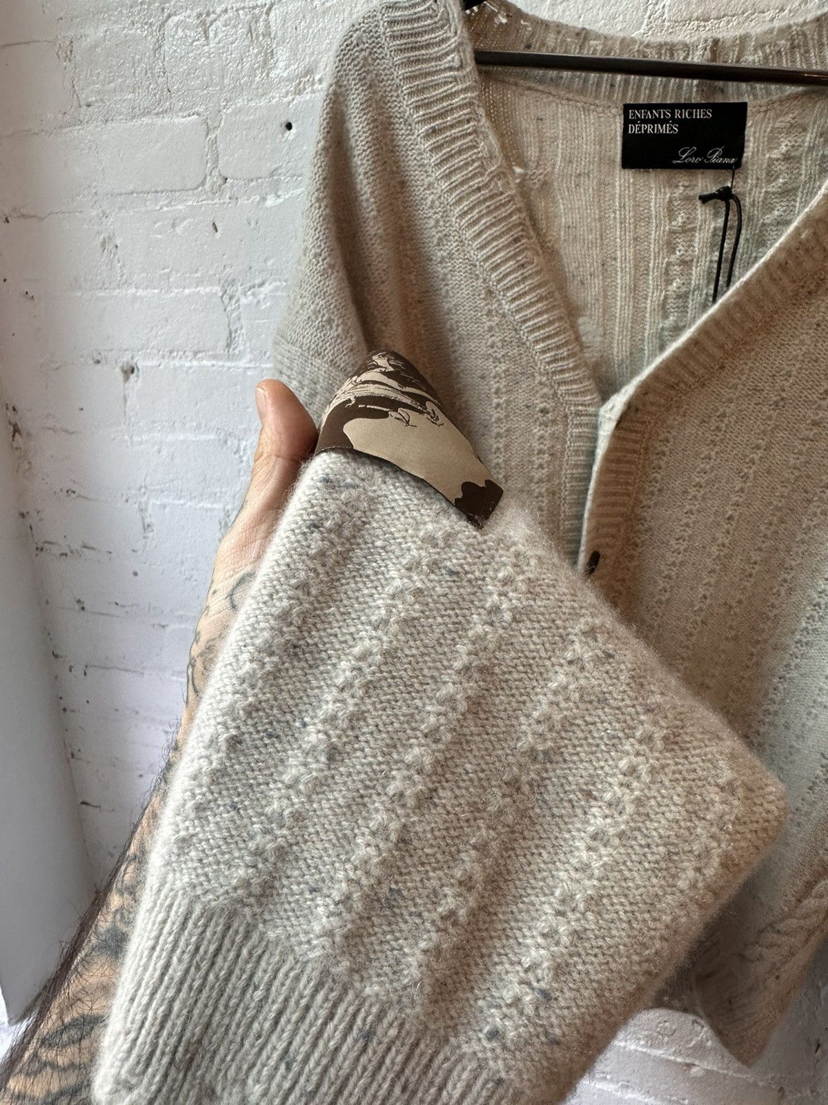 Enfants Riches Deprimes × Loro Piana ERD X LORO PIANNA CHAIN KNIT CASHMERE SWEATER JACKET Size US L / EU 52-54 / 3 - 10 Thumbnail