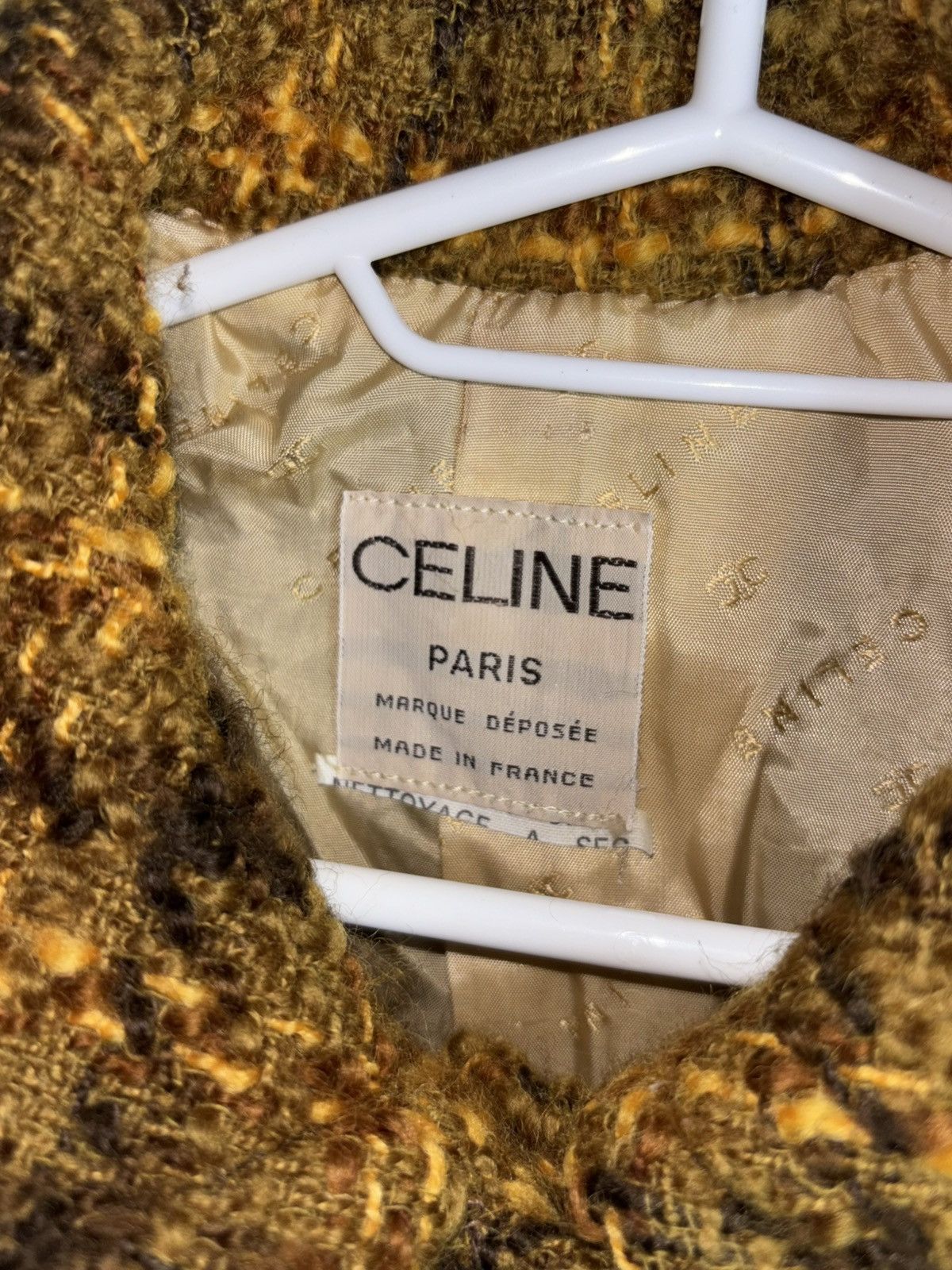 Celine × Vintage Celine Tweed Gold Buttons Blazer Size M / US 6-8 / IT 42-44 - 7 Thumbnail