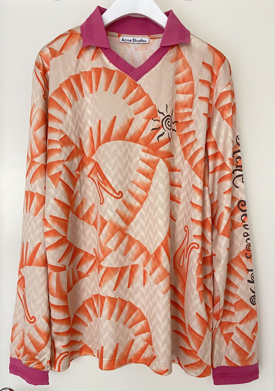 image of Acne Studios Erwin Football Longsleeve in Orange, Men's (Size XL)