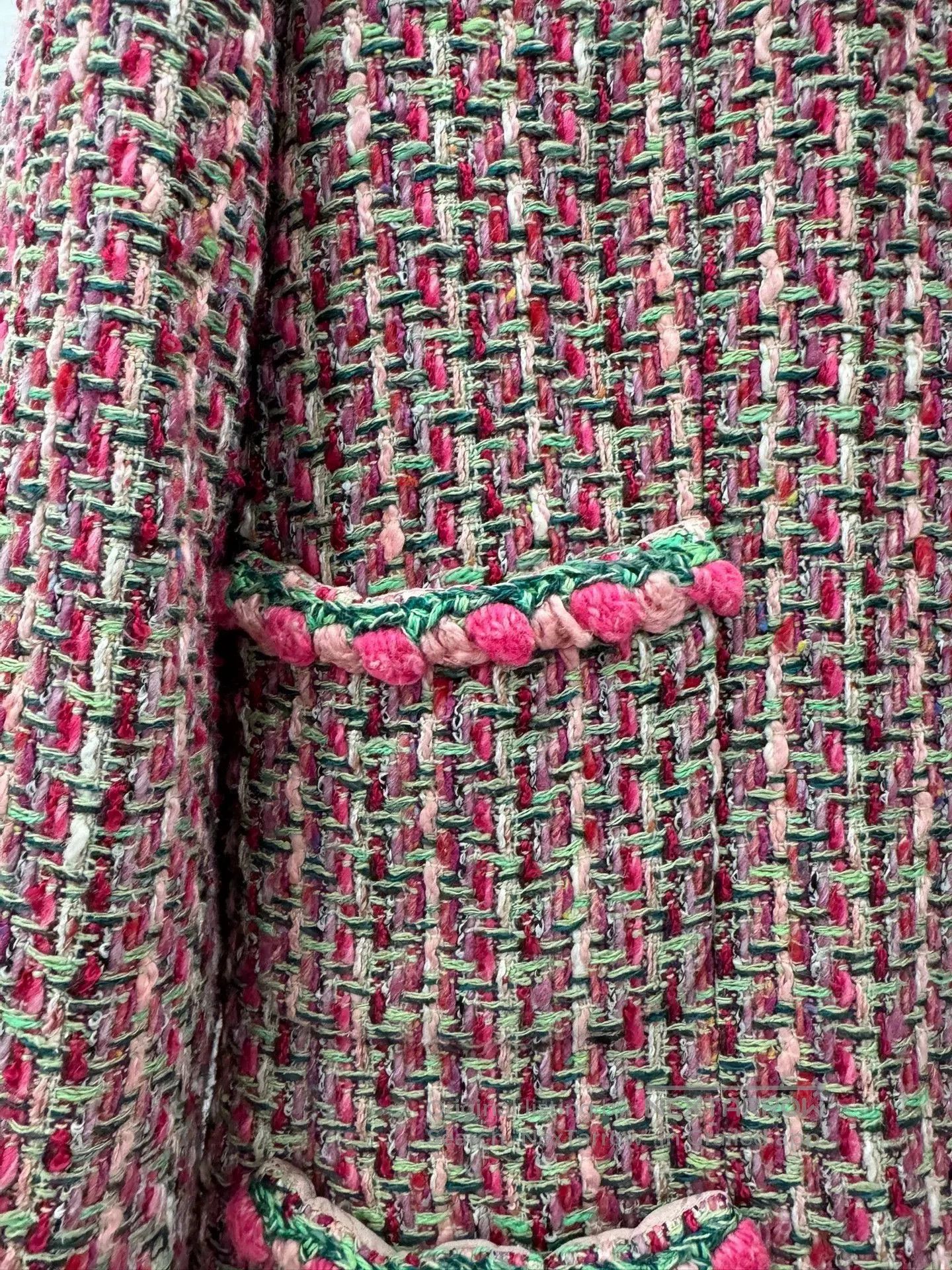 Chanel Chanel Pink Tweed Woven Jacket. Size XXS / US 00 / IT 34 - 6 Thumbnail