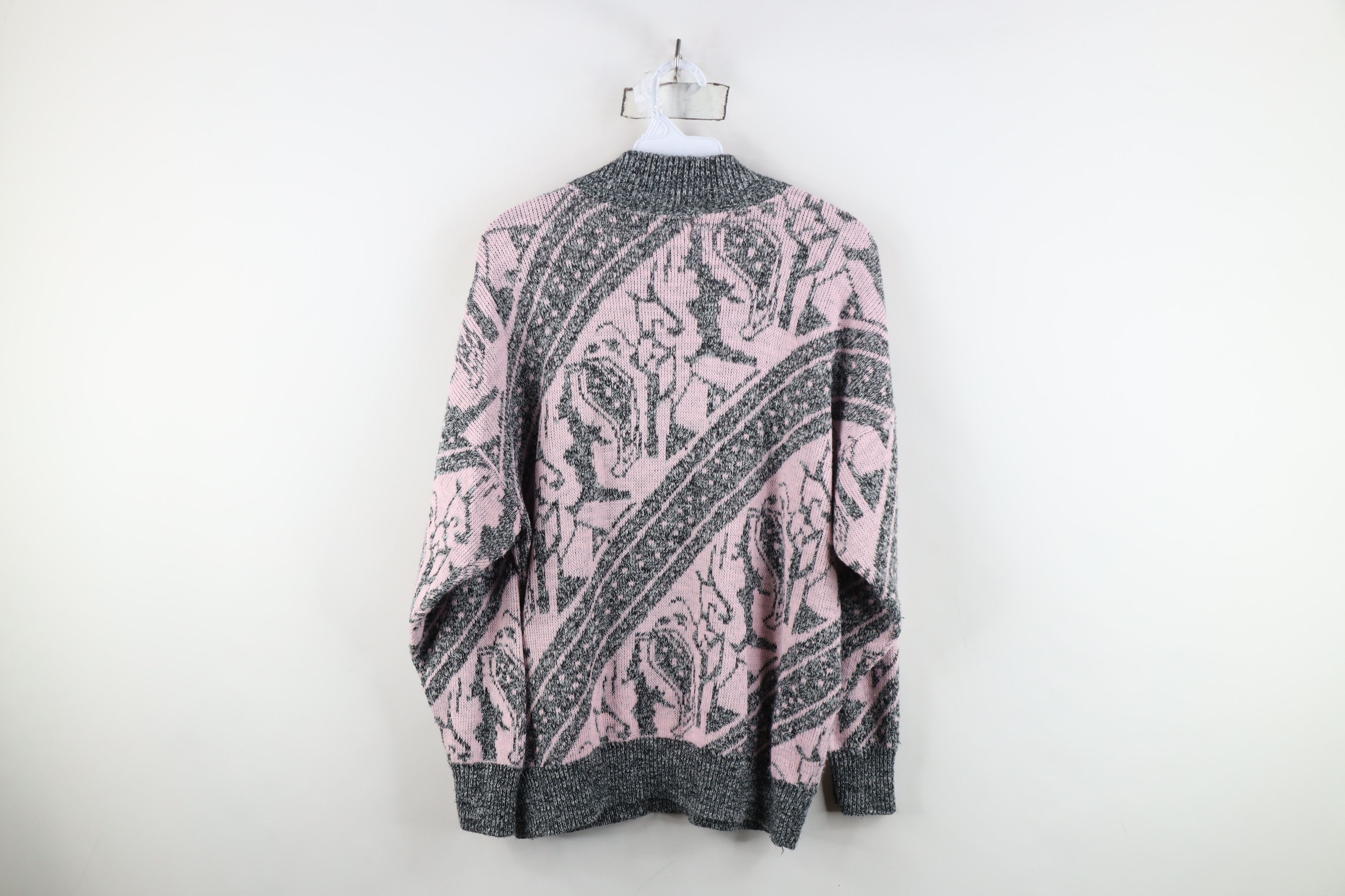 Vintage Vintage 90s Streetwear Paisley Geometric Knit Sweater USA Size L / US 10 / IT 46 - 11 Thumbnail