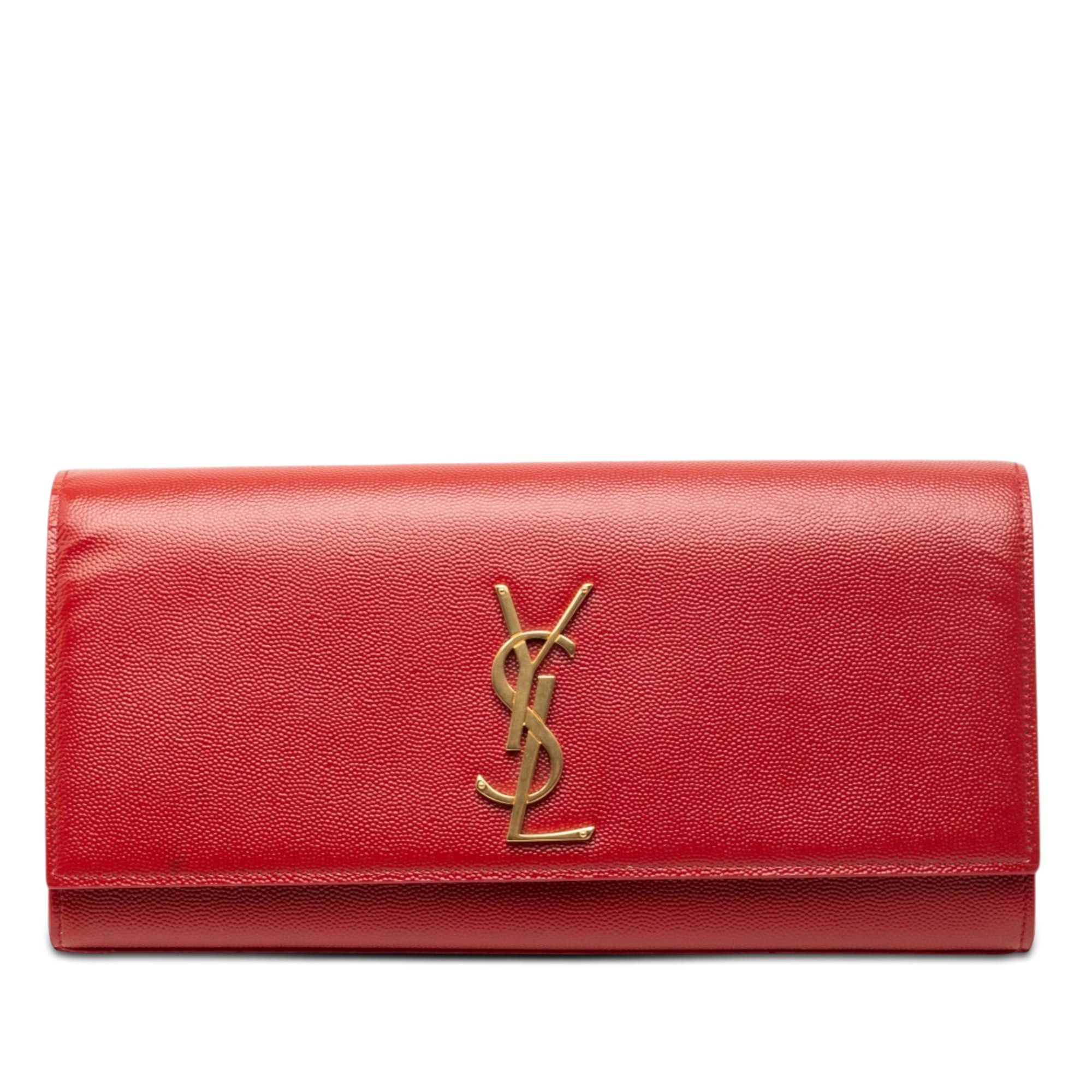 Saint Laurent Paris Grain de Poudre Monogram Cassandre Clutch Size ONE SIZE - 1 Thumbnail