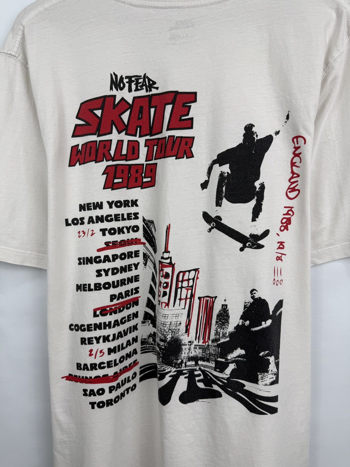No Fear 💀🇺🇸 No Fear Skate World Tour 1989 Rare T-Shirt Retro Hype Size US XL / EU 56 / 4 - 5 Thumbnail