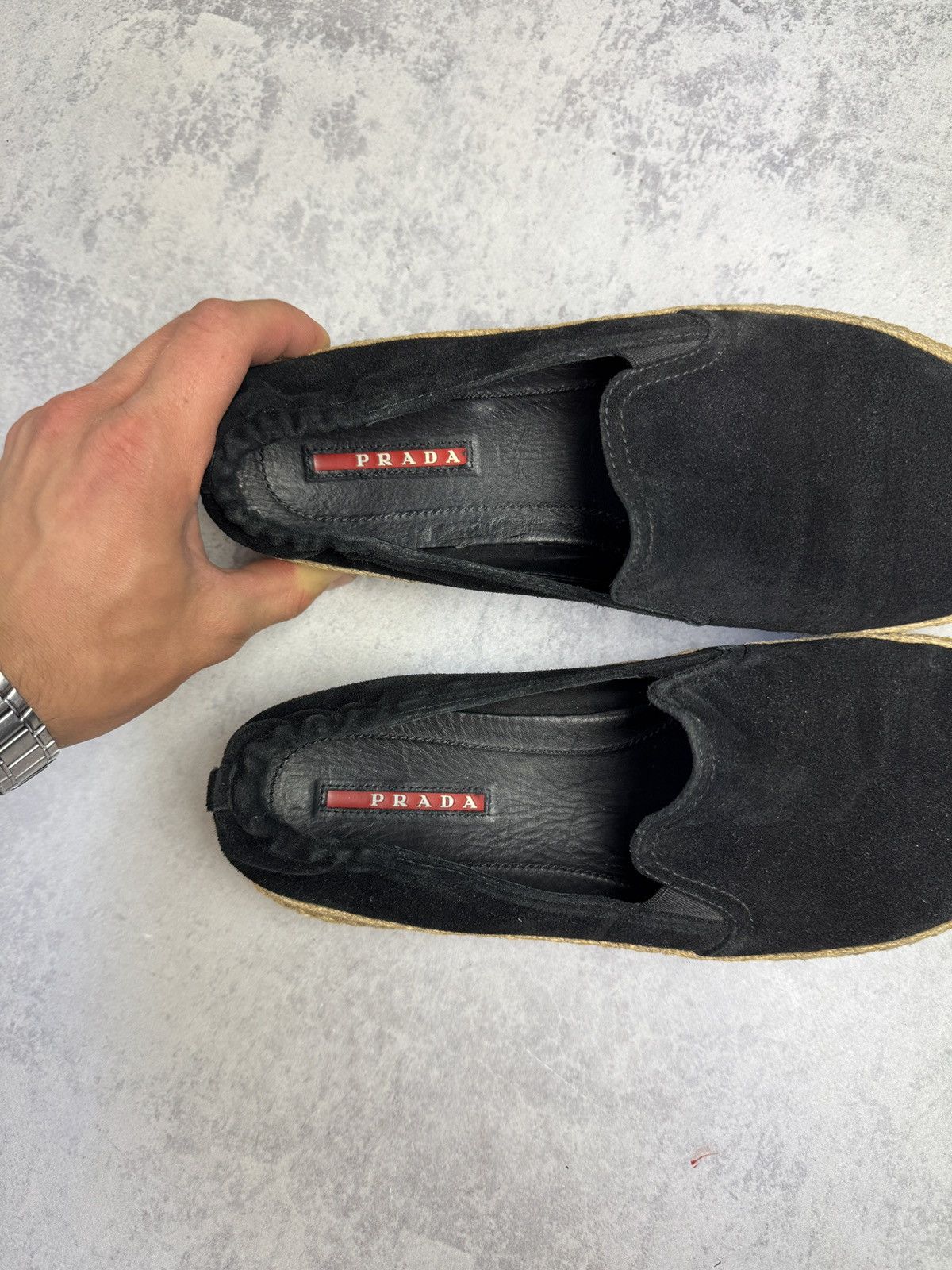 Prada Suede Leather Luxury Espadrilles Formal Loafers Shoes