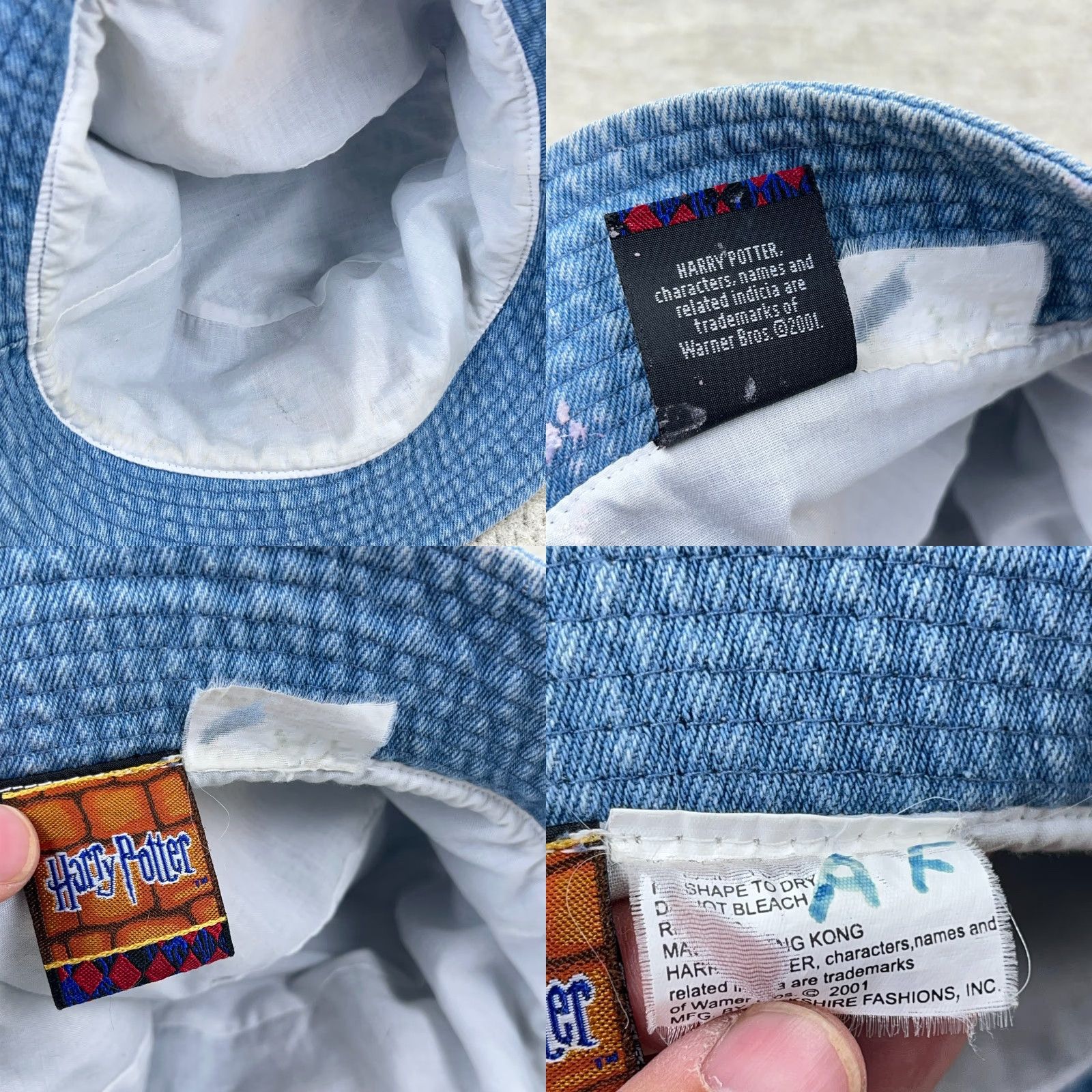 Vintage VINTAGE Harry Potter Bucket Hat Cap M Denim Blue 2001 Y2K Griffindor Mens Outdoors Retro 90s Size ONE SIZE - 8 Thumbnail