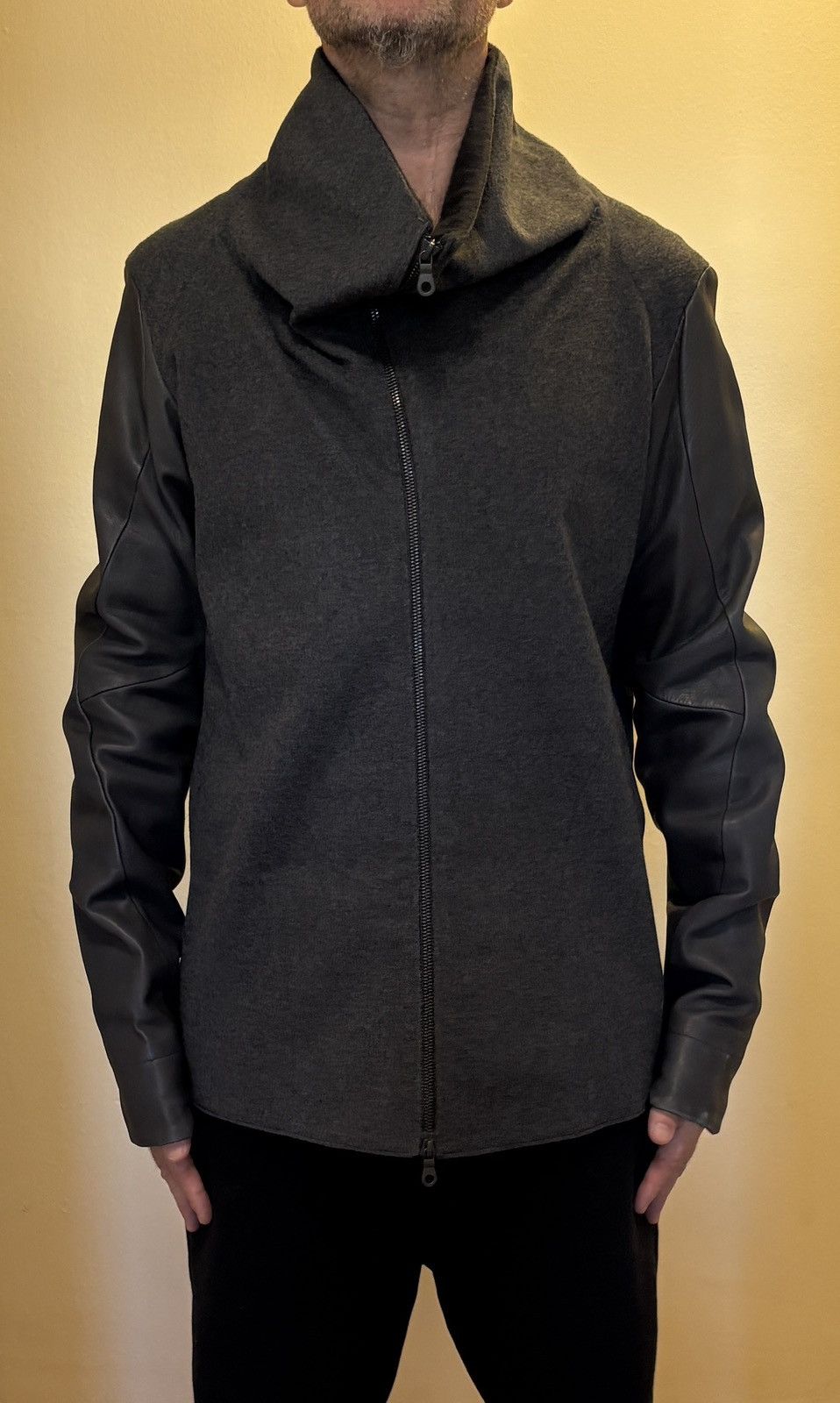 Devoa Wool Jacket W/ Leather Sleeves Size US L / EU 52-54 / 3 - 19 Thumbnail
