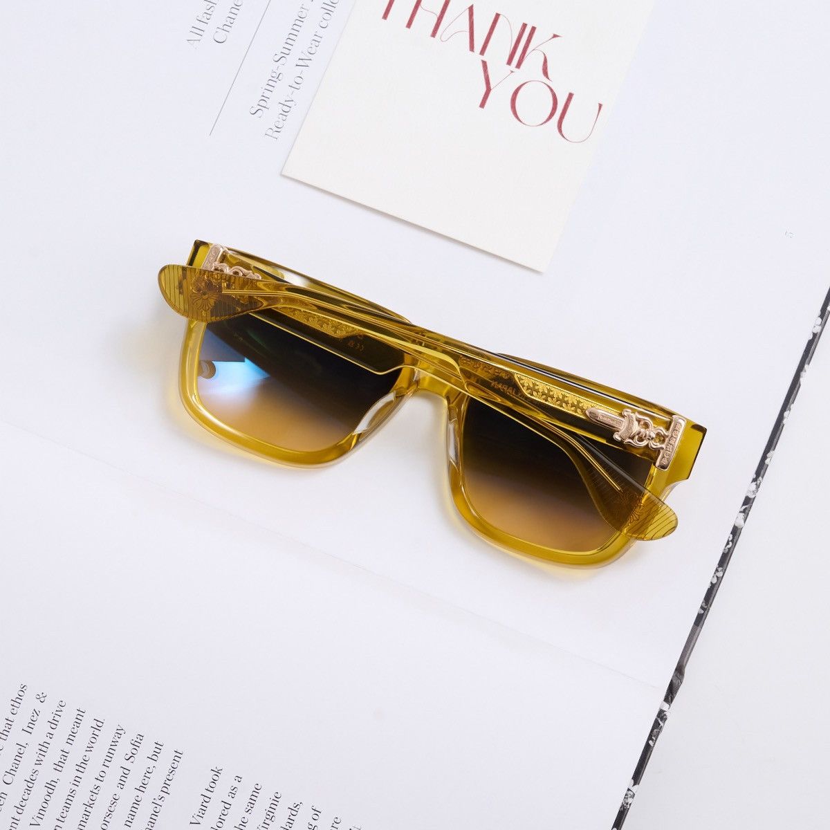 Chrome Hearts CHROME HEARTS BOX-OFFICER MALT SUNGLASSES Size ONE SIZE - 7 Thumbnail