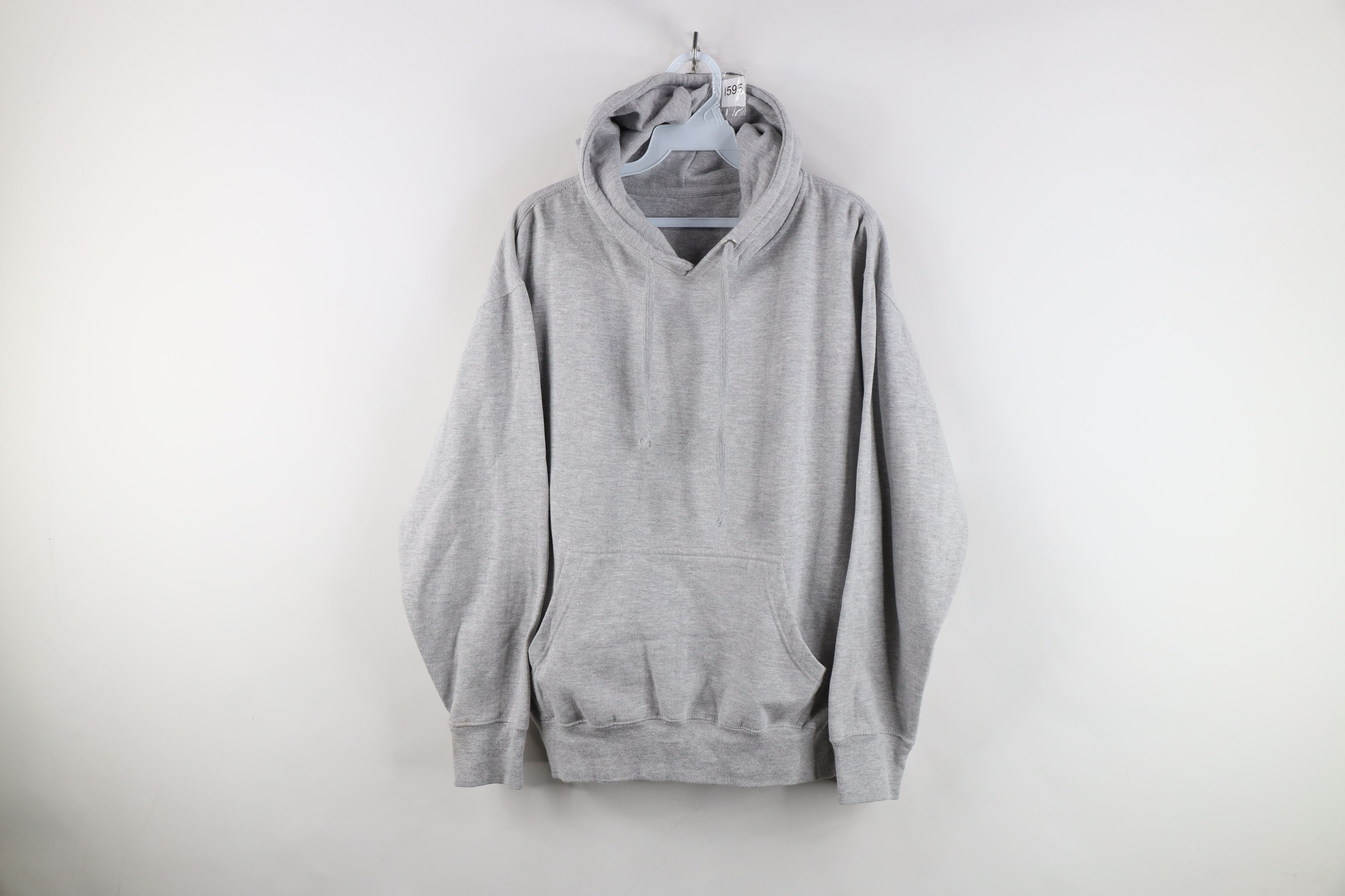 Vintage Vintage Y2K Streetwear Blank Hoodie Sweatshirt Heather Gray Size US M / EU 48-50 / 2 - 1 Thumbnail