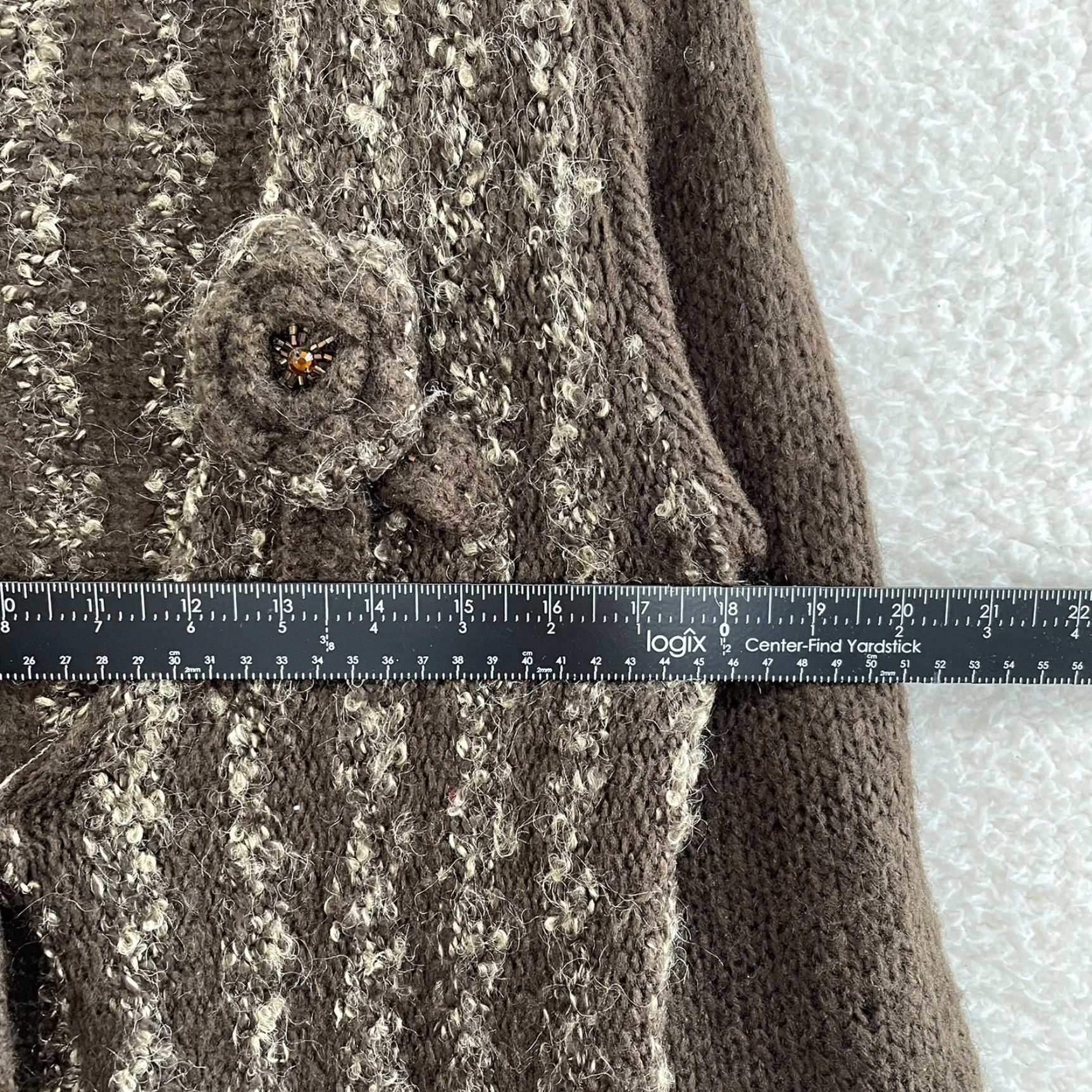 Bcbgmaxazria VINTAGE Y2K Duster Cardigan Sweater M Brown Wool Blend Fairy Grunge Whimsigoth Mens Women? Size M / US 6-8 / IT 42-44 - 5 Thumbnail