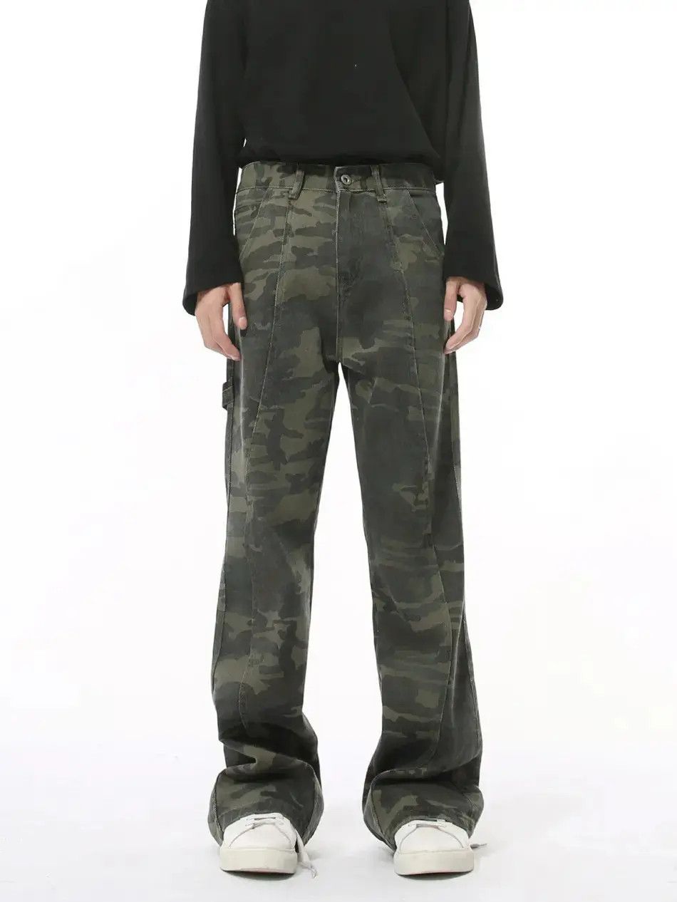 Japanese Brand Retro patchwork camouflage casual jeans Size US 32 / EU 48 - 2 Thumbnail