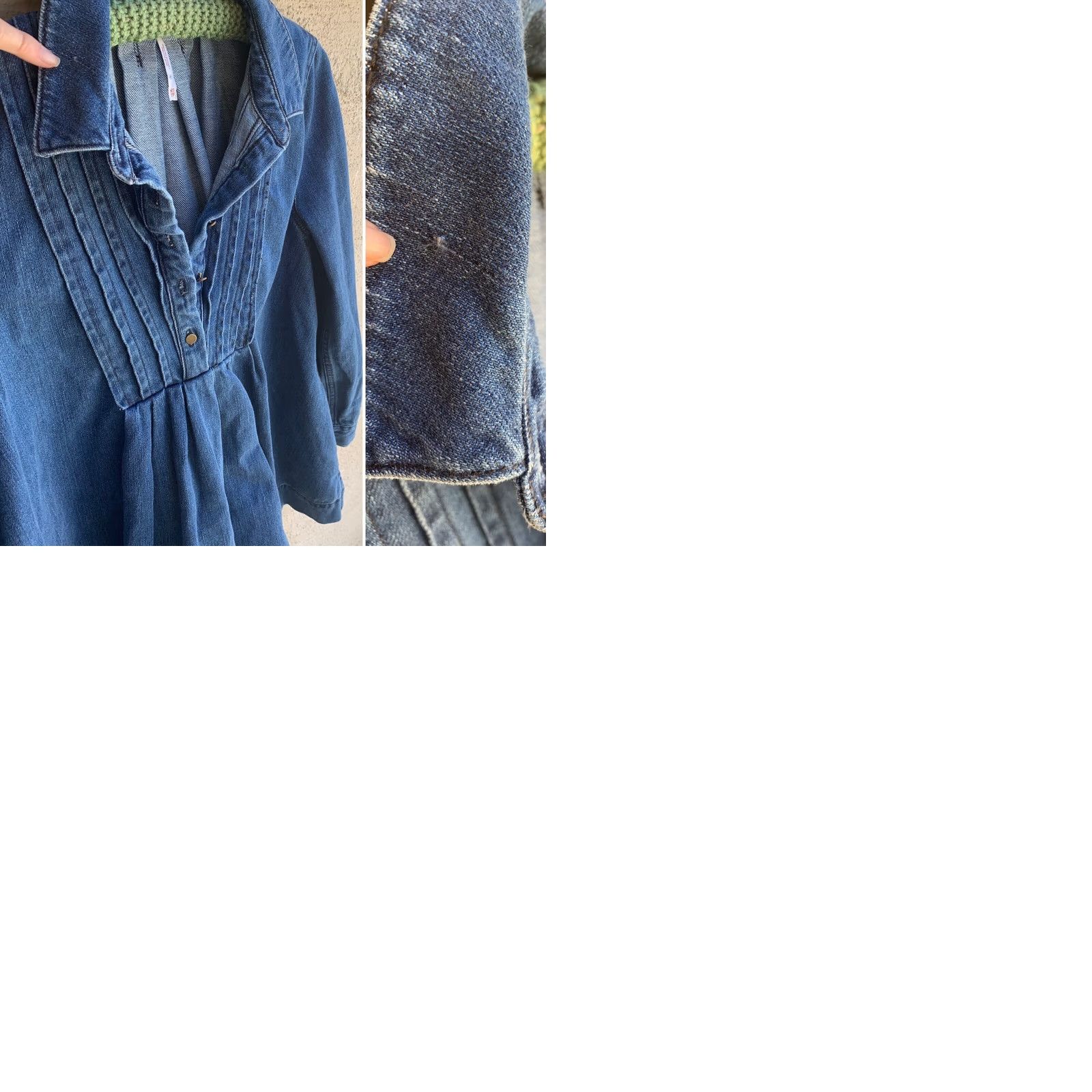Free People Free People Denim Top Blouse XS Women Pullover Long Sleeve Blue Hippie Boho Shirt Size XS / US 0-2 / IT 36-38 - 9 Thumbnail