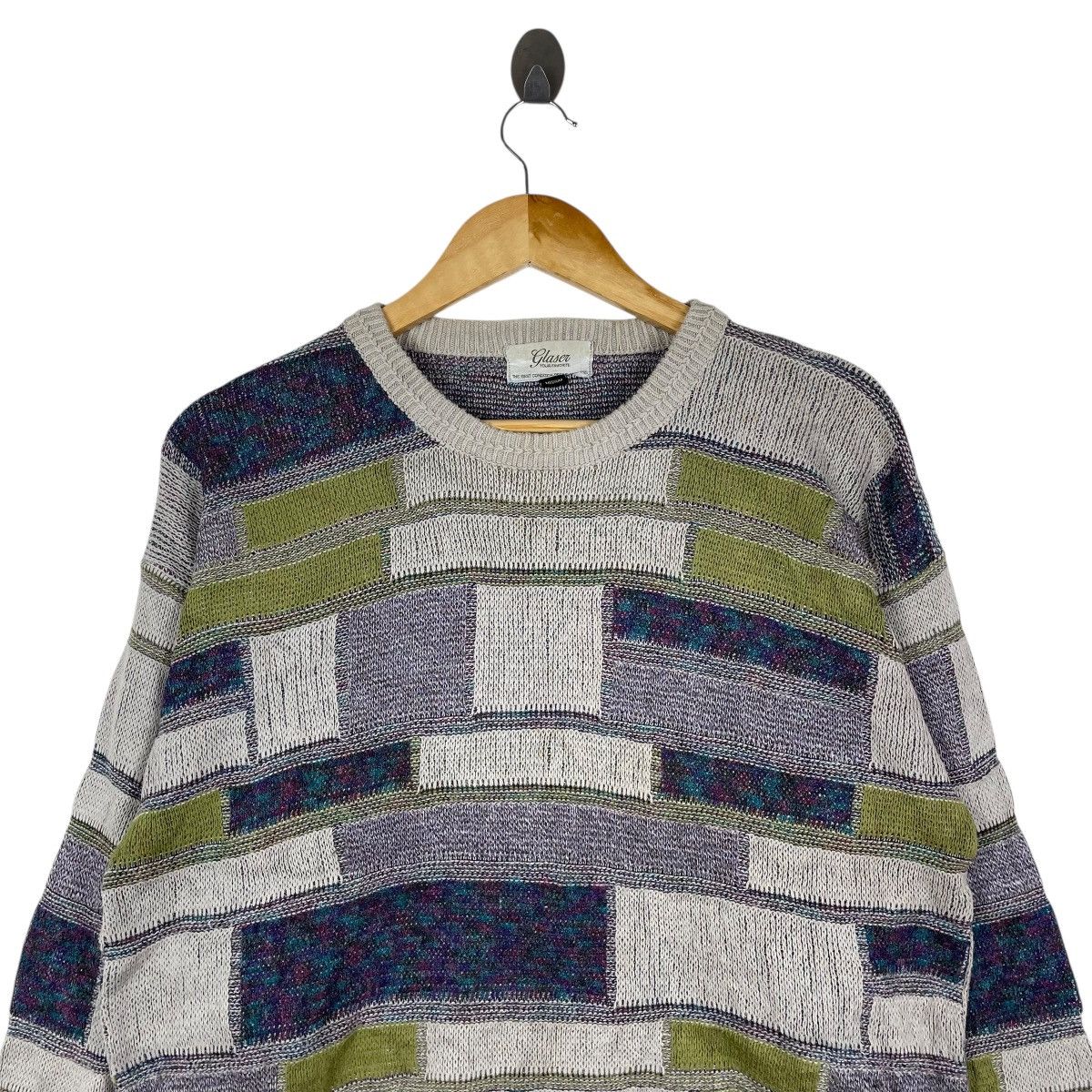 Japanese Brand Vintage Glaser Japan Patchwork Knitwear Sweater Size US M / EU 48-50 / 2 - 2 Thumbnail