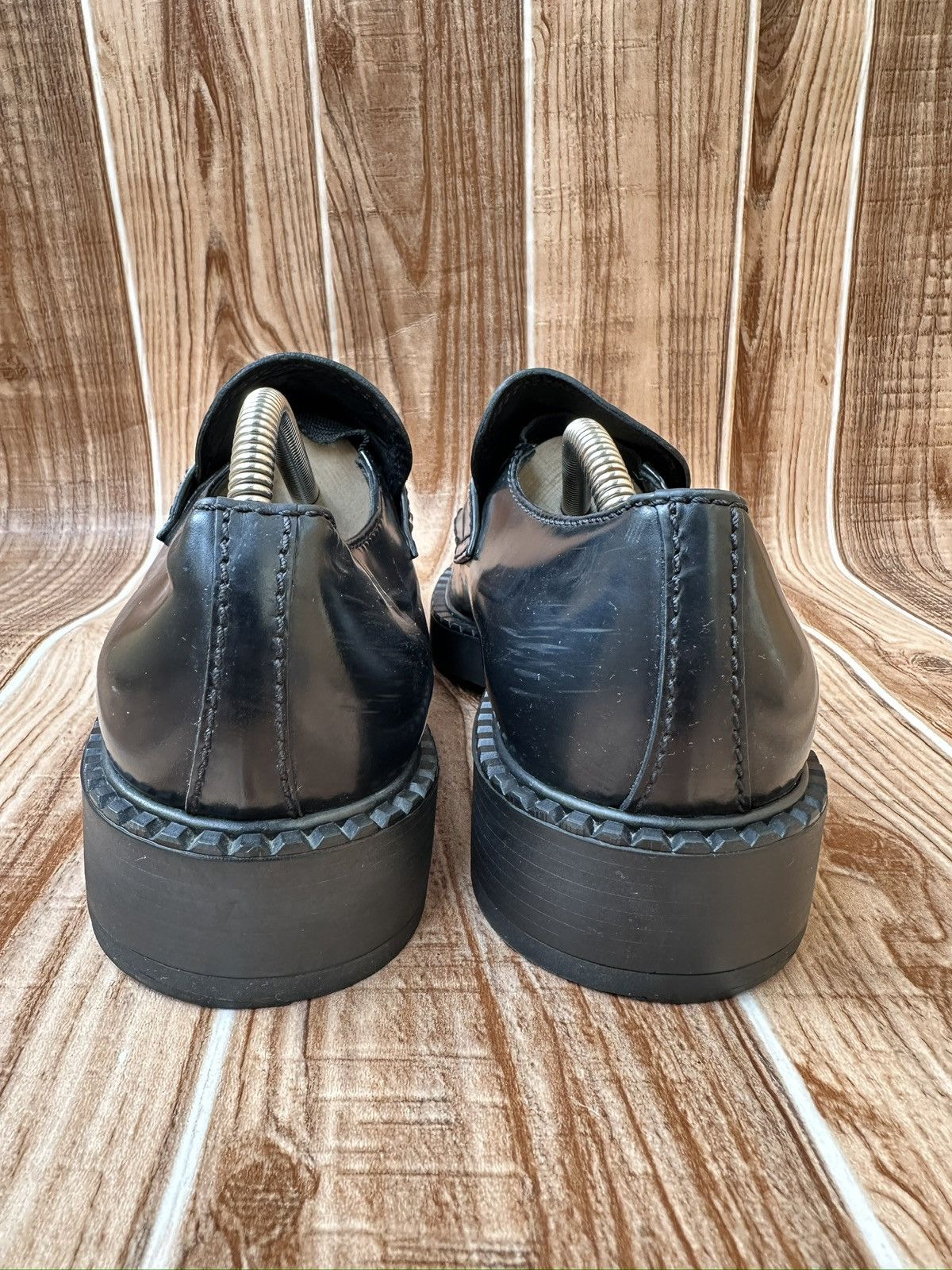 Prada Prada Brushed Leather Logo Loafers Size US 7.5 / EU 40-41 - 14 Thumbnail