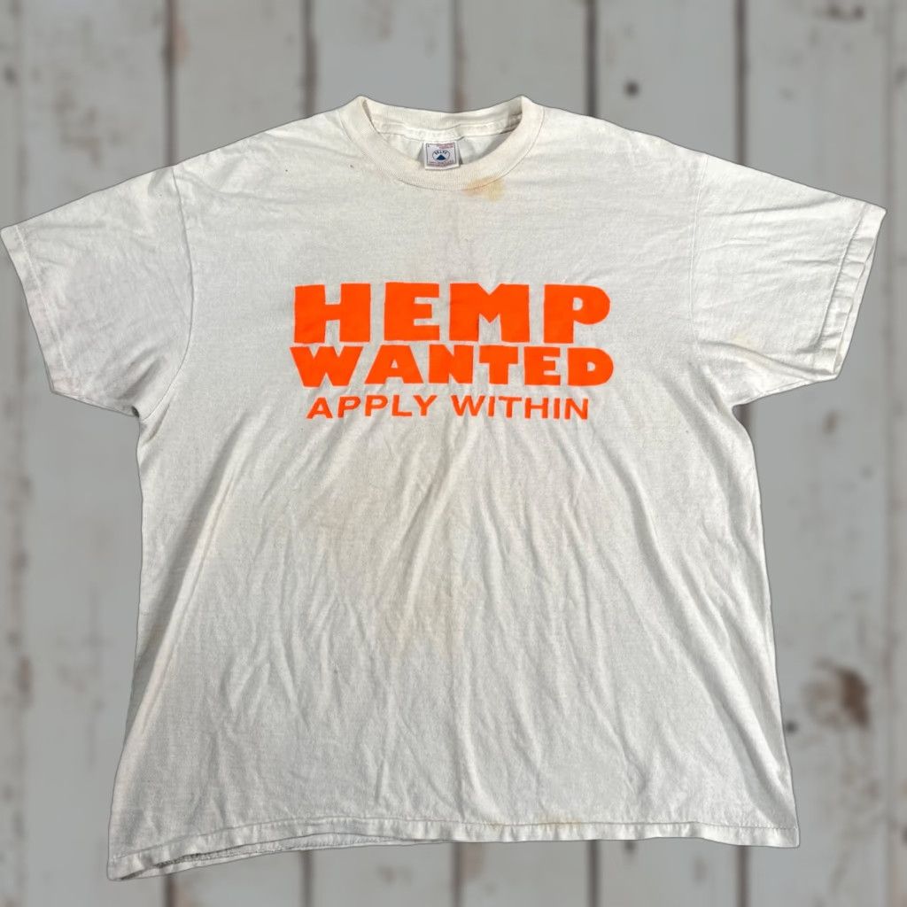 Vintage VINTAGE Cannabis Marijuana Hemp Wanted Neon Shirt 90s Ganja Weed Leaf Size L White Men T-Shirt Cotton Size US L / EU 52-54 / 3 - 1 Thumbnail