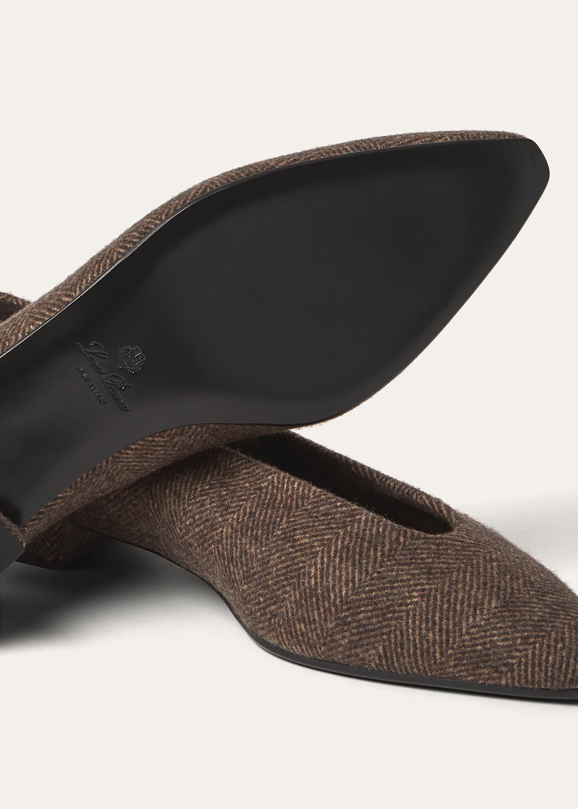 Loro Piana os11x0326 FAR1166 Rebecca Ballet Flats in Brown Chevron Size US 8 / IT 38 - 6 Thumbnail