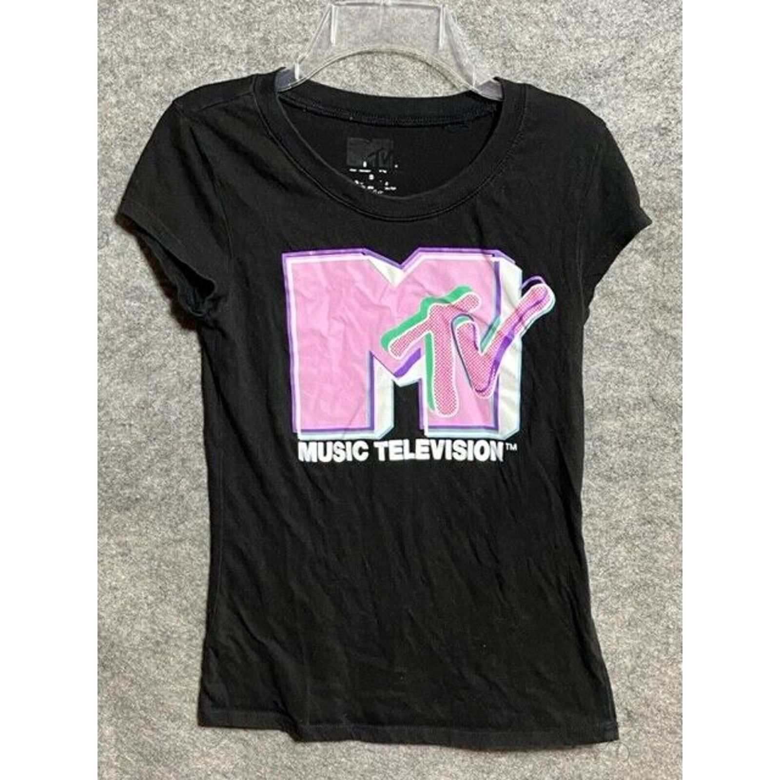 Mtv MTV Television Womens S Black Music Classic Shirt Size S / US 4 / IT 40 - 1 Thumbnail