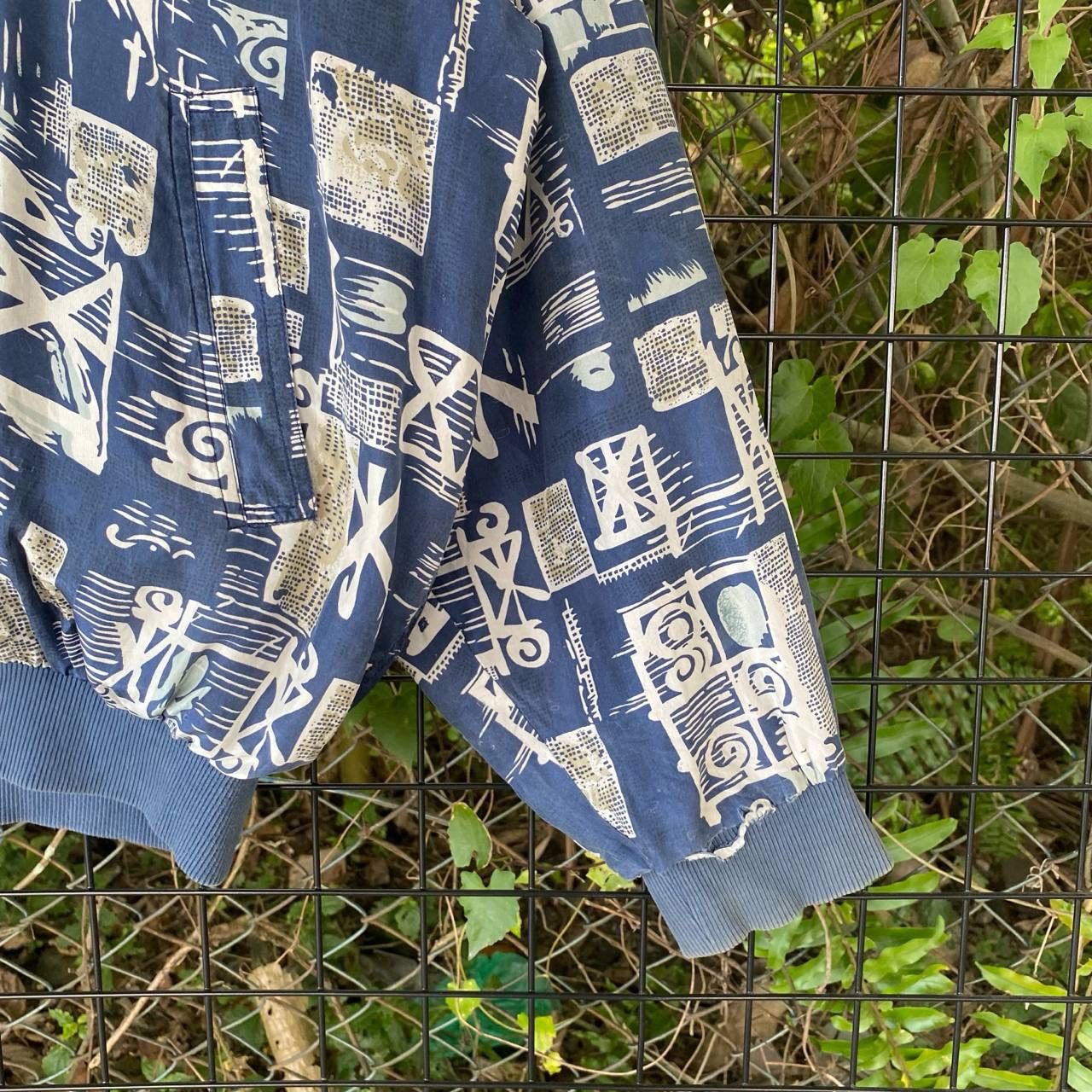 Japanese Brand × Vintage Vtg Japan Pure Silk Printed Zipper Jacket Size US XL / EU 56 / 4 - 5 Thumbnail