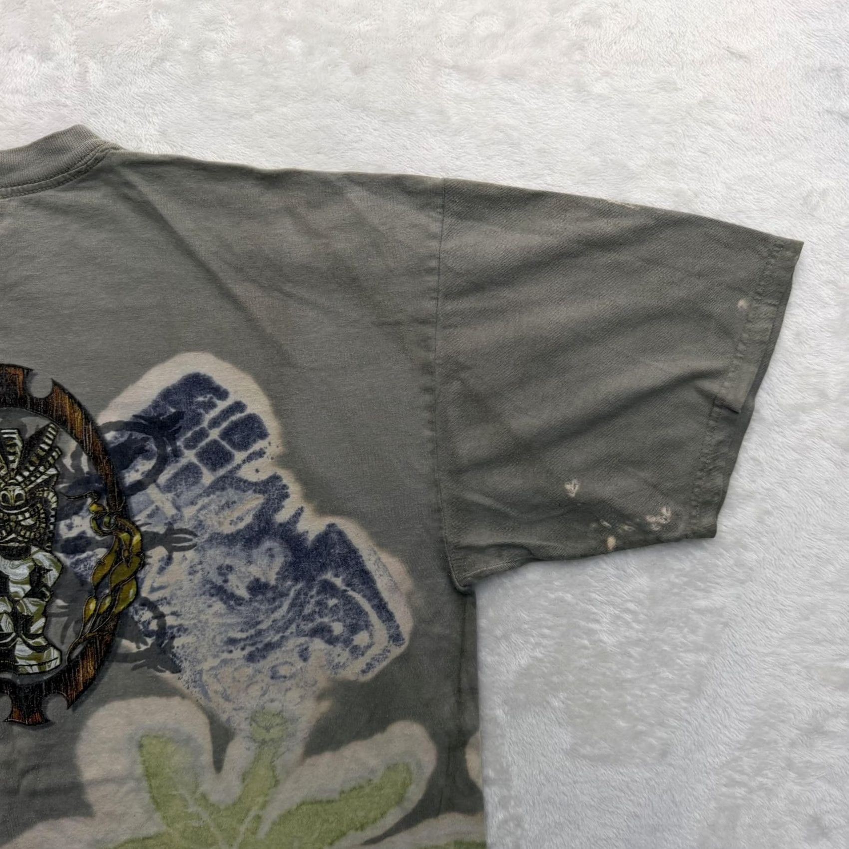 Vintage Global Generation Shirt Mens Large Gray Tiki Mask Palm All Over Graphic Tee Size US L / EU 52-54 / 3 - 4 Thumbnail