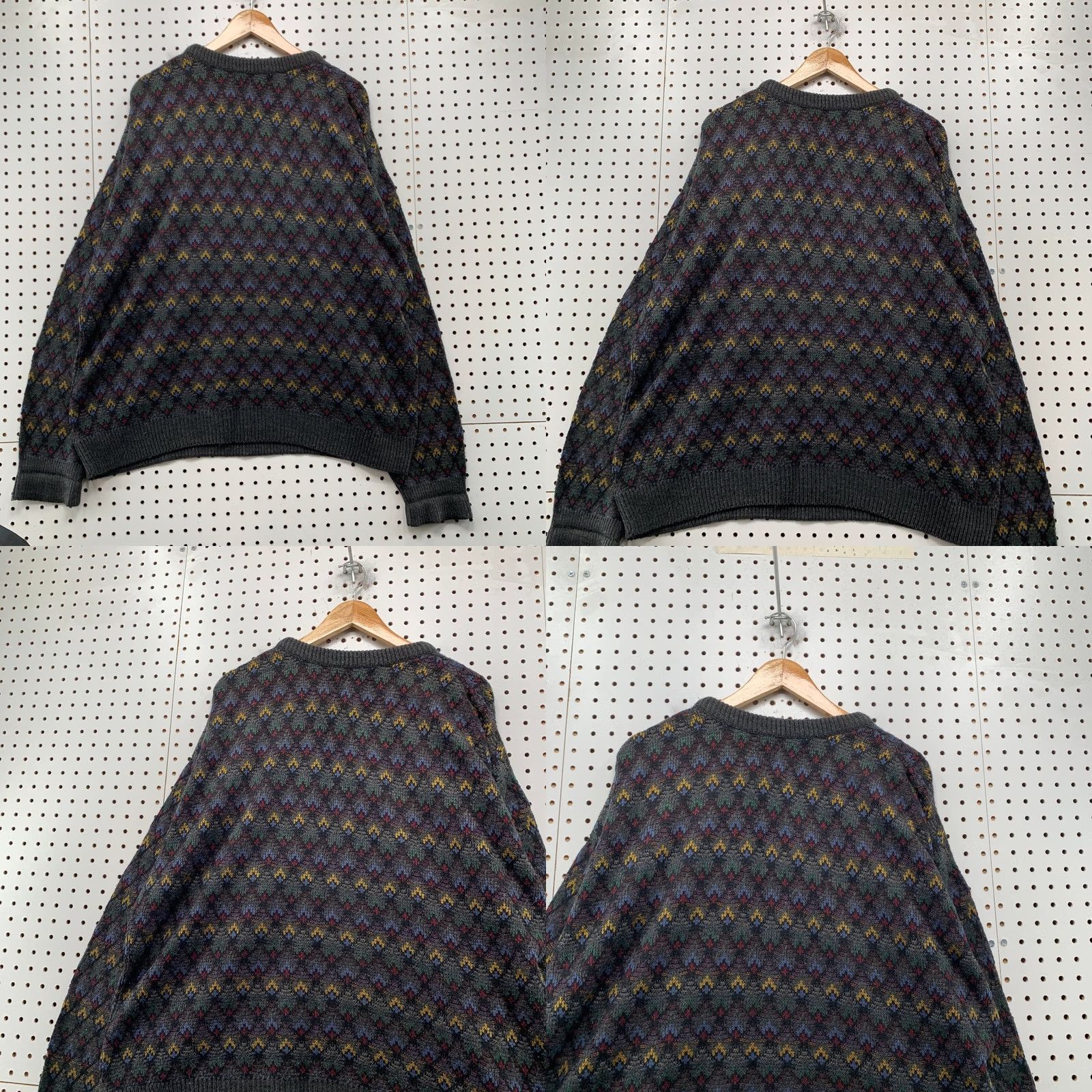 Jantzen Vintage Jantzen 3D Knit Sweater Mens XL Gray Geometric Acrylic Grandpa Made USA Size US XL / EU 56 / 4 - 9 Thumbnail