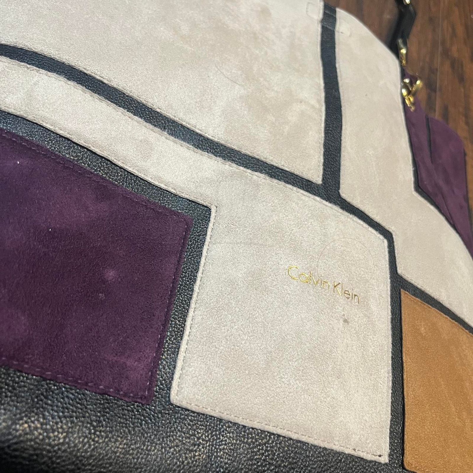 Calvin Klein Suede Leather Calvin Klein Multicolored Purse Size ONE SIZE - 2 Thumbnail
