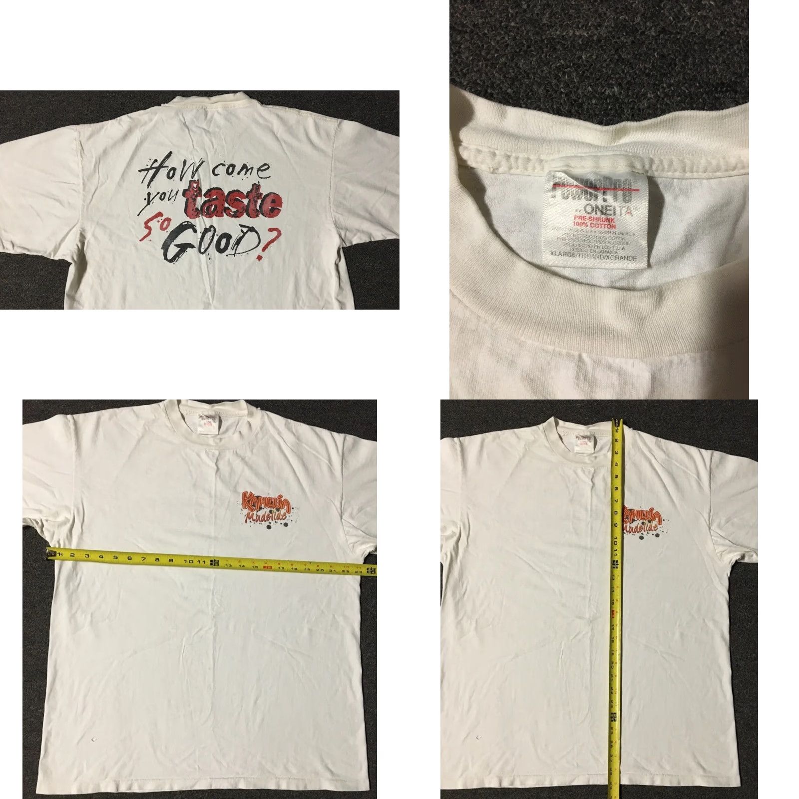 Vintage VINTAGE Kahlua Mudslide How Come You Taste Good? Shirt XL White Beer Grunge 90s Funny Graphic Tee Mens Size US XL / EU 56 / 4 - 8 Thumbnail