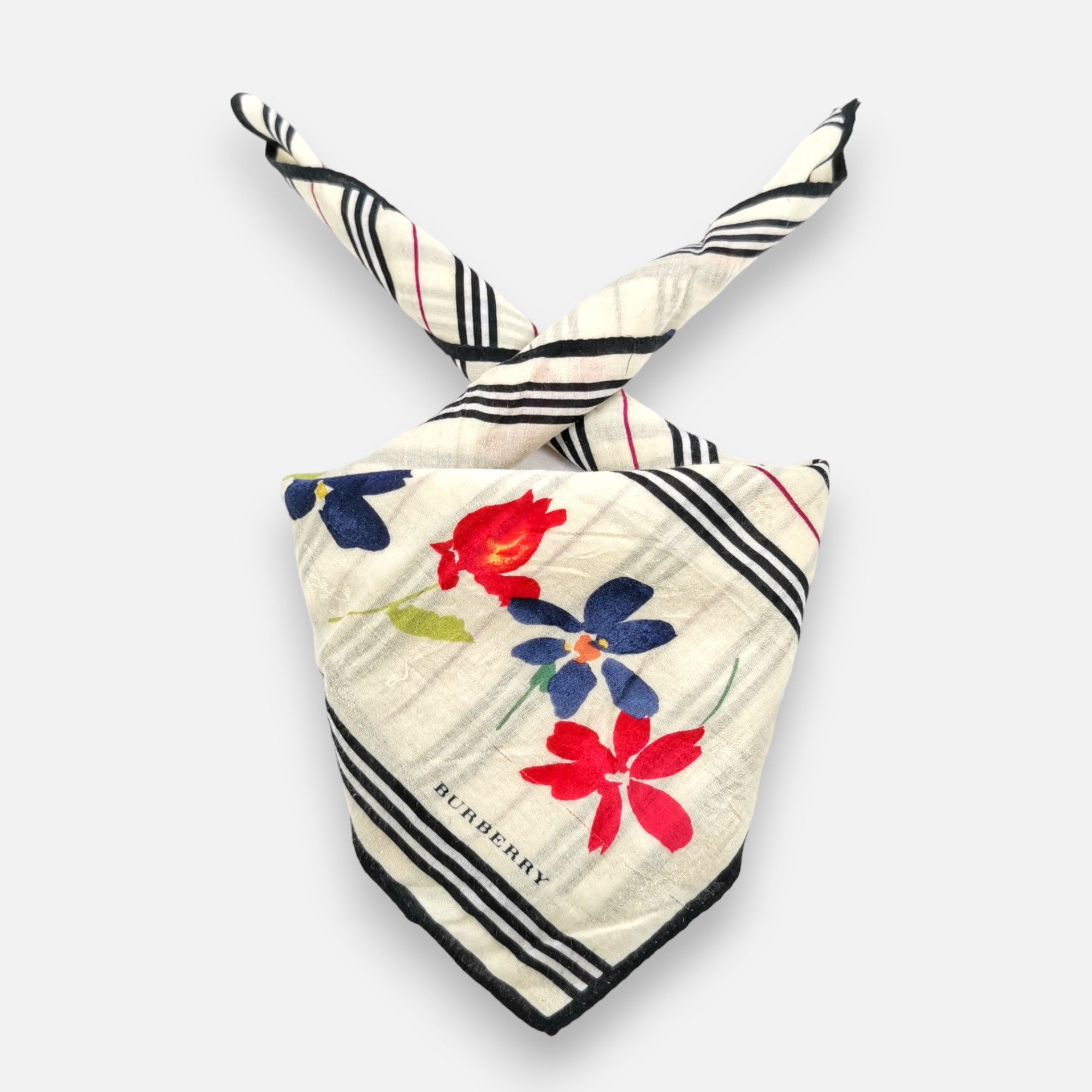 Burberry Vintage Burberry Handkerchief Pocket Square Bandana Size ONE SIZE - 1 Thumbnail