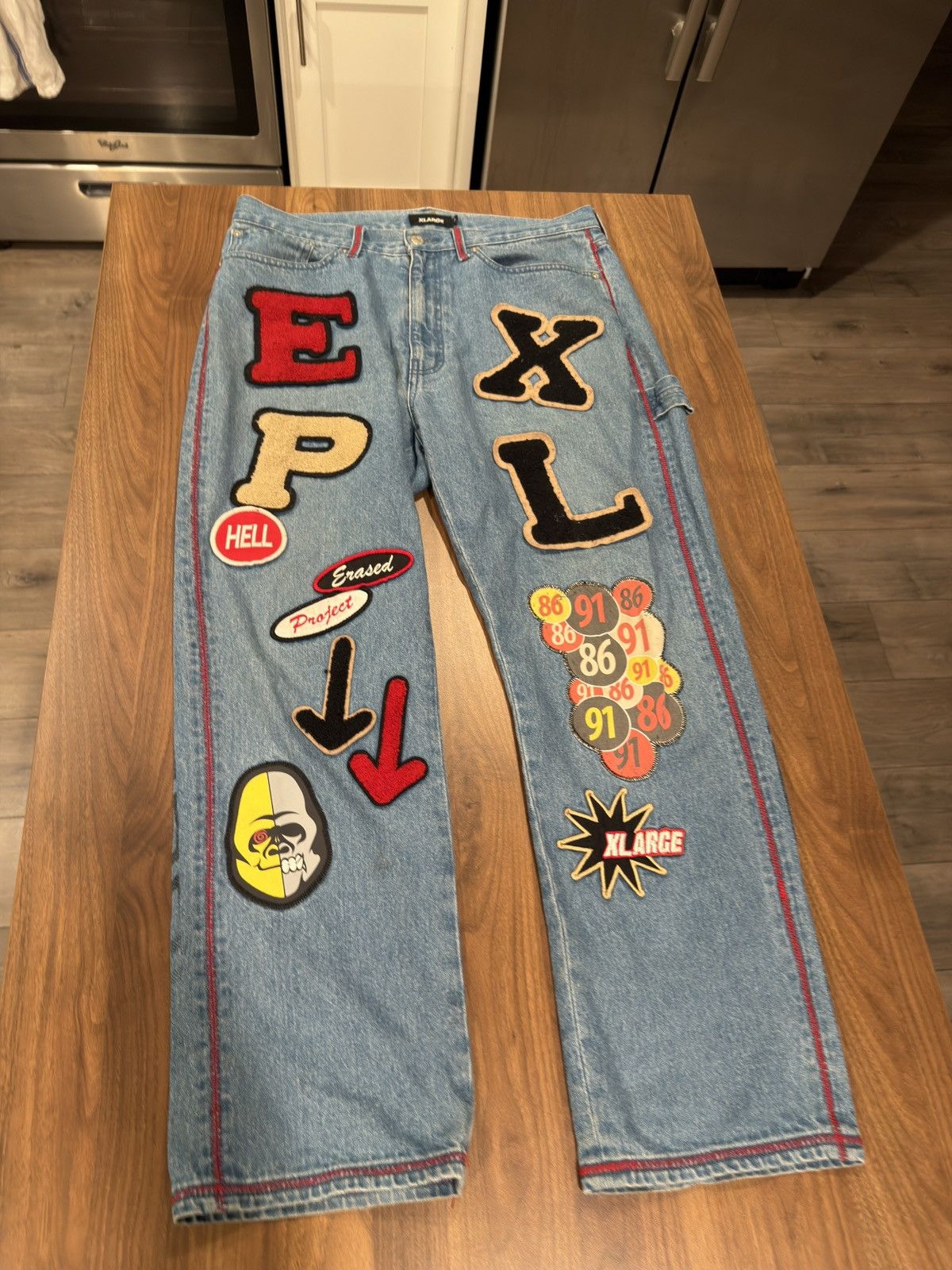 XLARGE × ERASED Erased Project × Xlarge Erased project x X-Large Denim Skate Pants