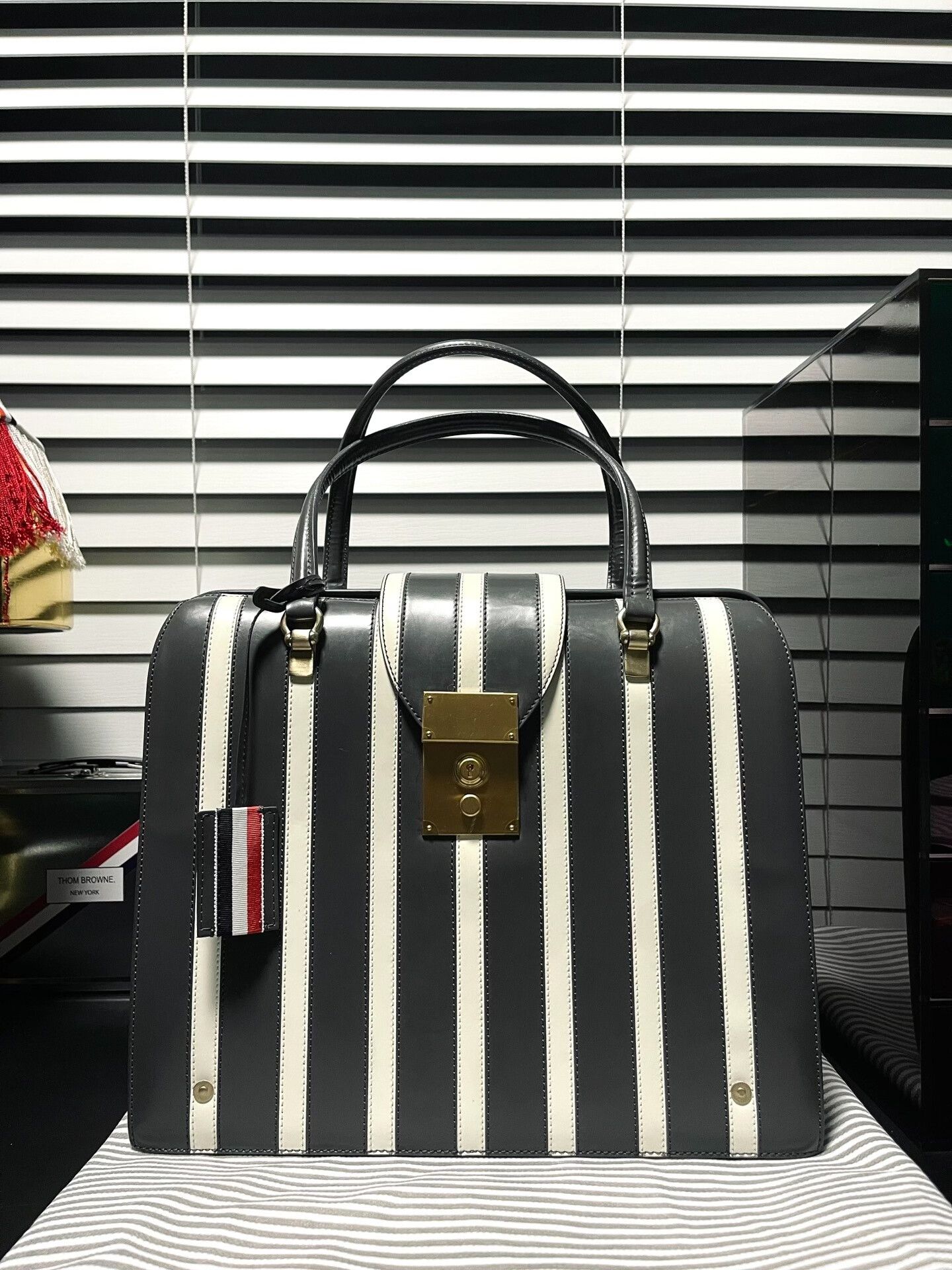 Thom Browne Thom Browne Striped Doctor's Handbag Size ONE SIZE - 1 Thumbnail